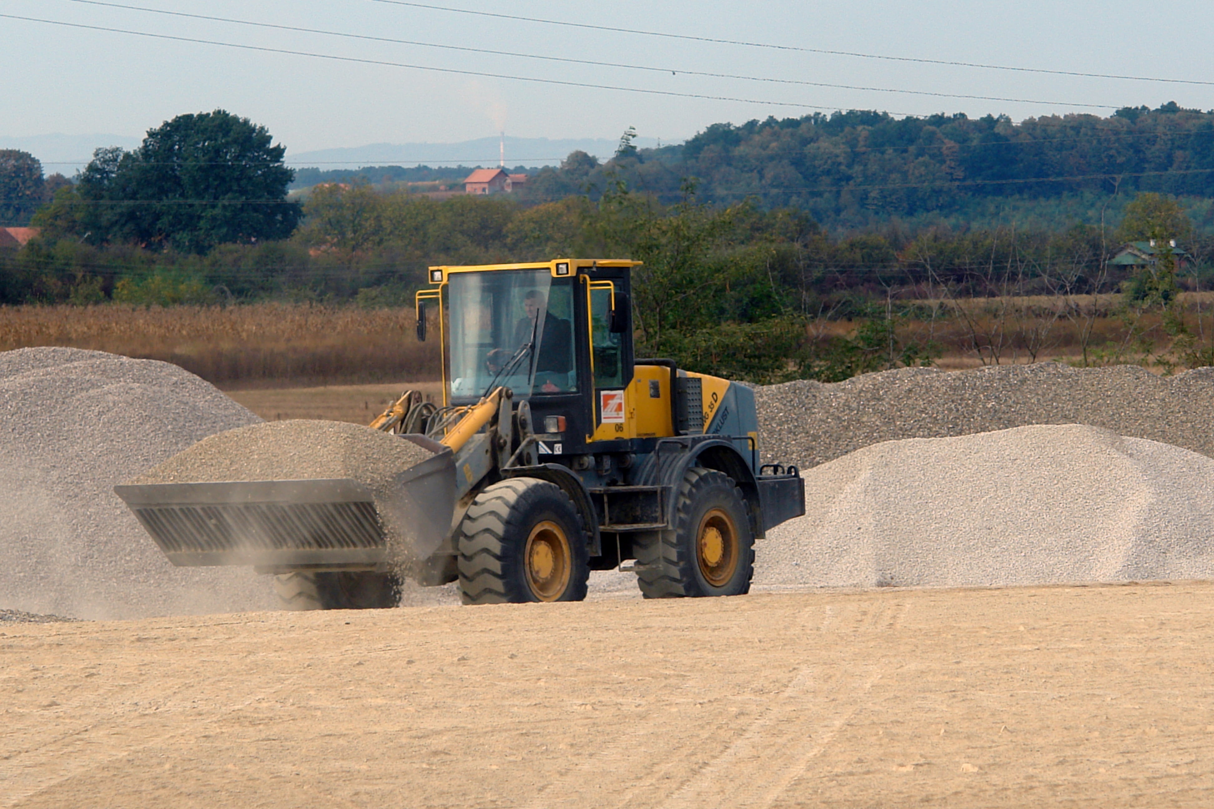 quarry, occupation, bulldozer, rock - object, yellow, power, day, construction, construction site, mode of transportation, agriculture, nature, equipment, HD Wallpaper