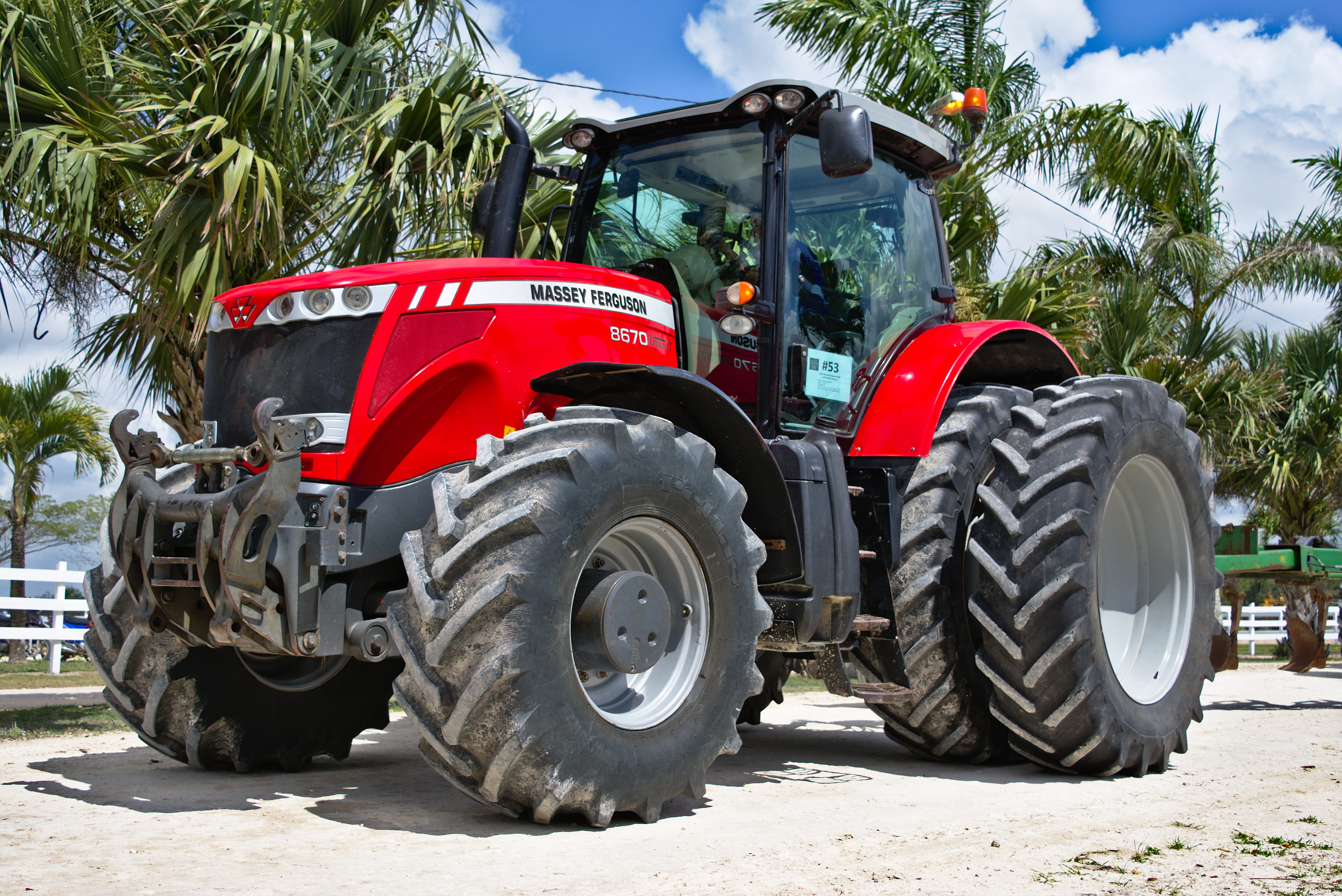 5K, large, machinery, truck, road, outdoors, agricultural equipment, motor vehicle, tractor, heavy, agricultural, wheel, tire, car, big, land vehicle, HD Wallpaper