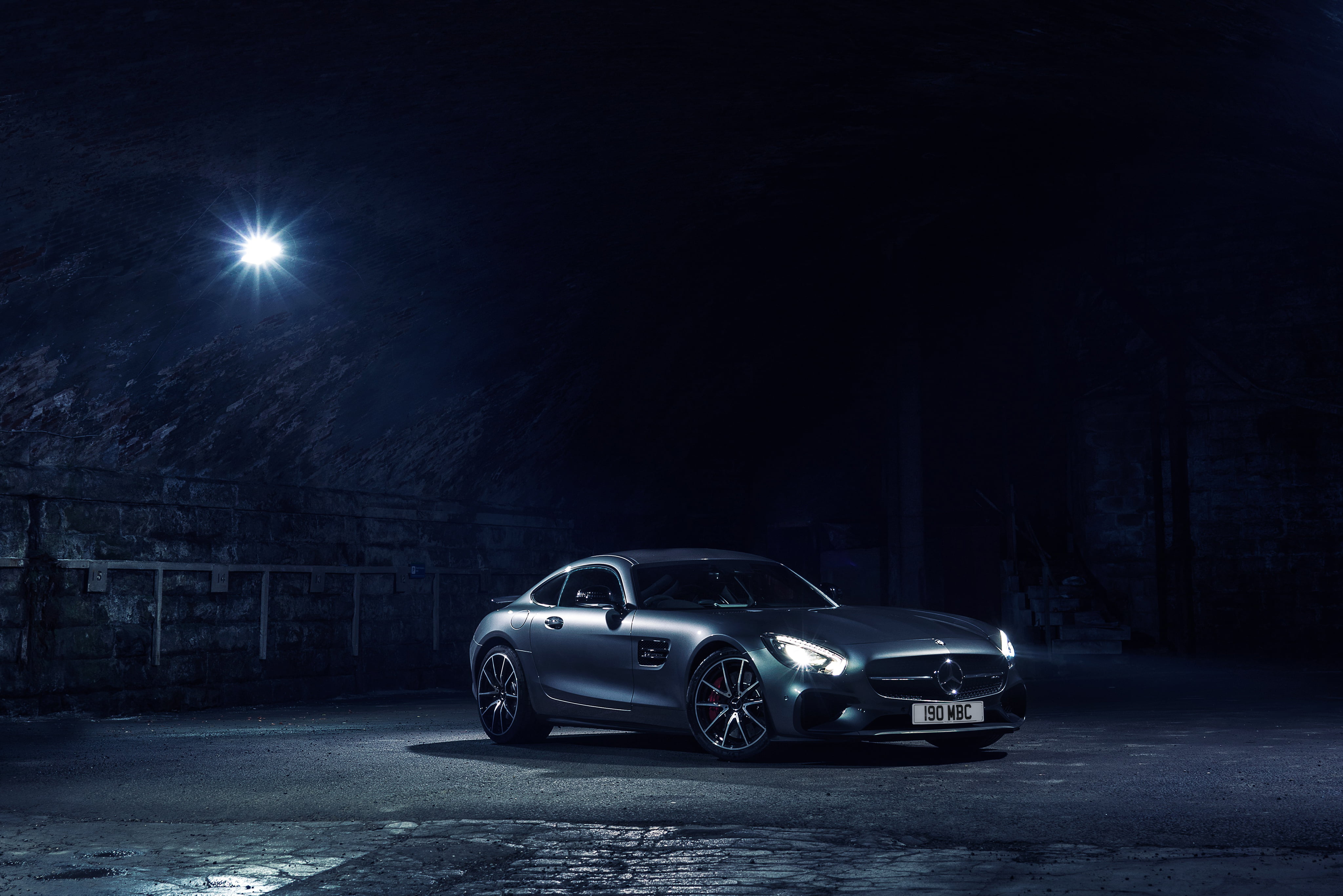 black, GT S, coupe, UK-spec, Mercedes, 4K, C190, AMG, Edition 1, 2015, HD Wallpaper