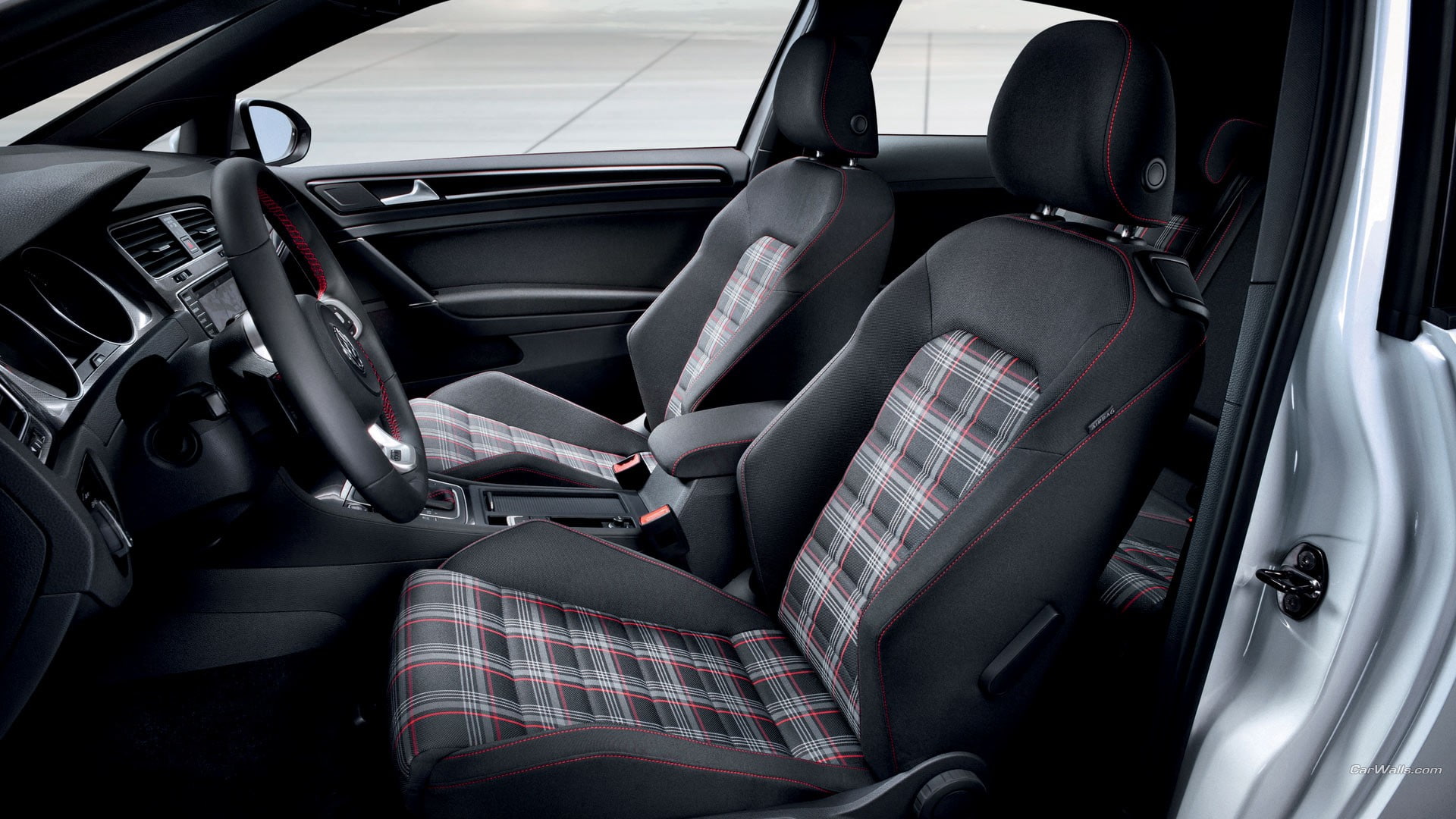 vehicle seat, control panel, metal, motor vehicle, vehicle interior, steering wheel, mode of transportation, seat, indoors, dashboard, Volkswagen, car, HD Wallpaper