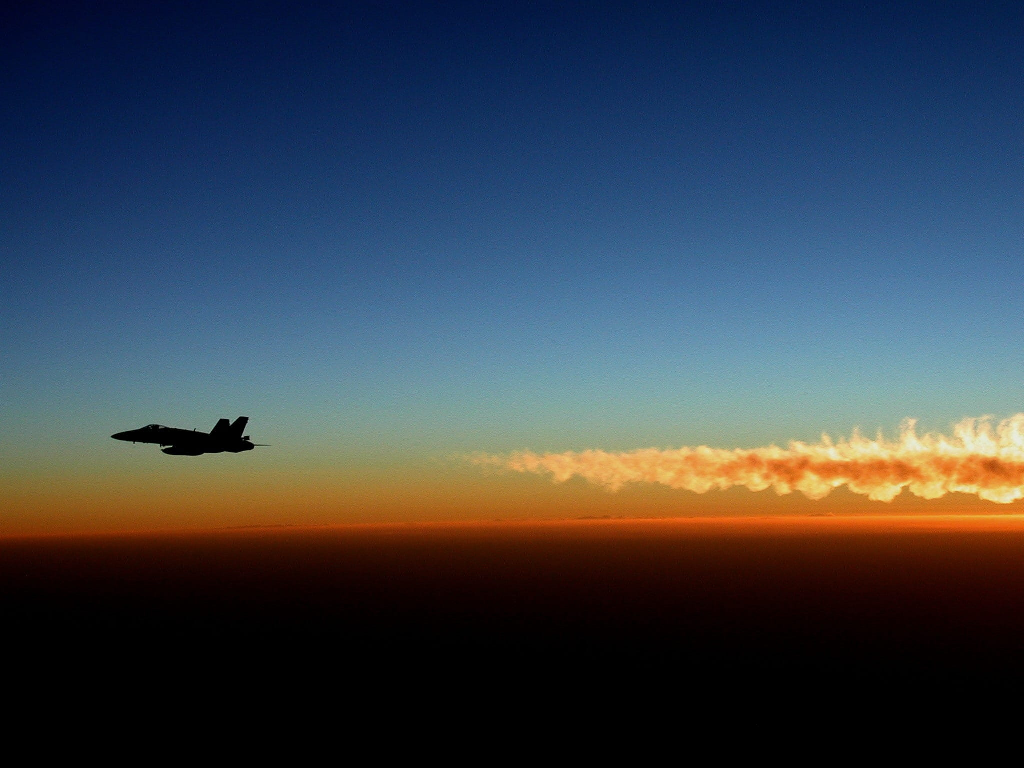 copy space, sunset, silhouette, mode of transportation, scenics - nature, outdoors, travel, sky, nature, flying, plane, airplane, military jet, beauty in nature, HD Wallpaper