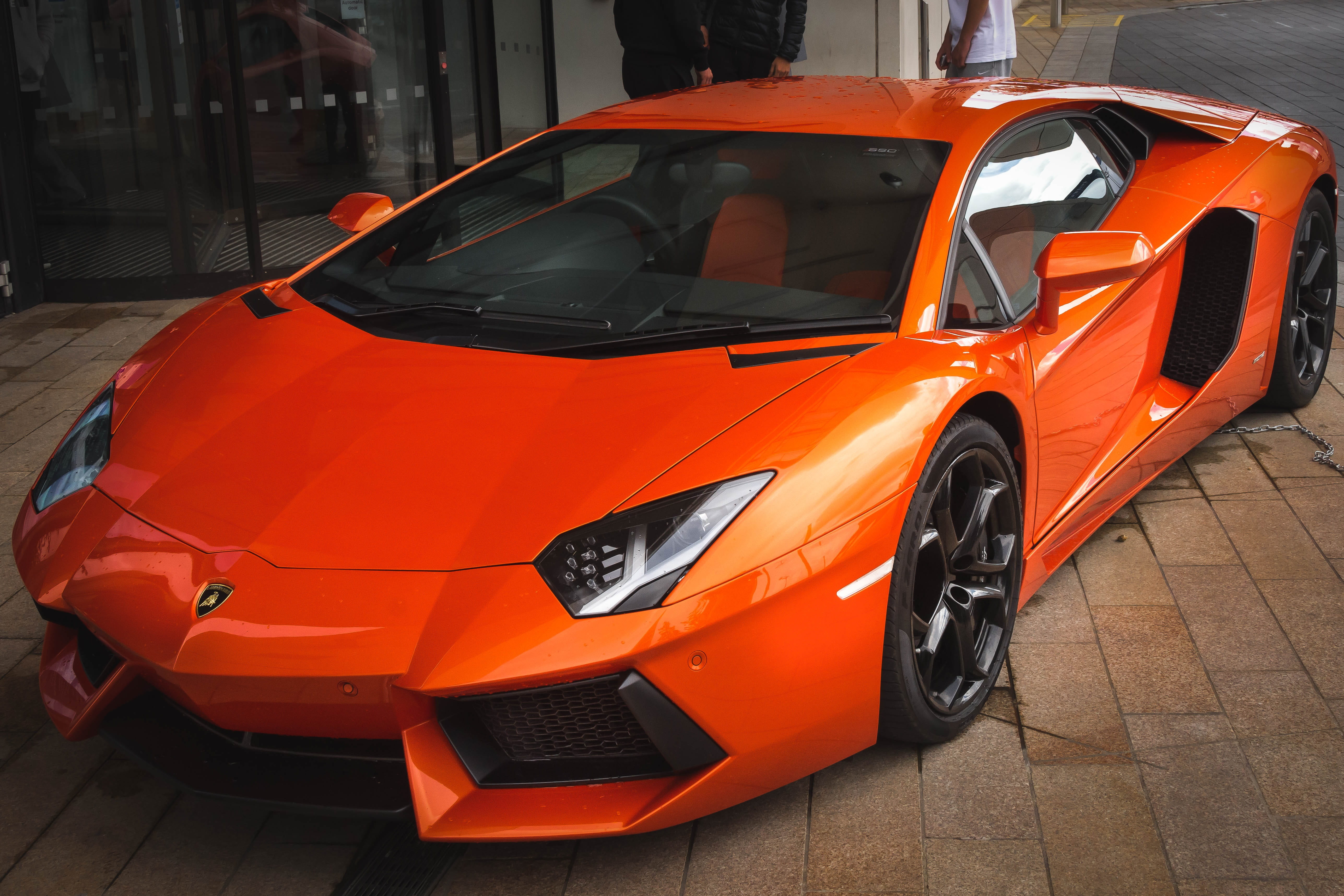 orange color, luxury, transportation, city, no people, wheel, outdoors, travel, Car, 5K, red, close-up, sports Car, drive, coupe, architecture, automobile, HD Wallpaper