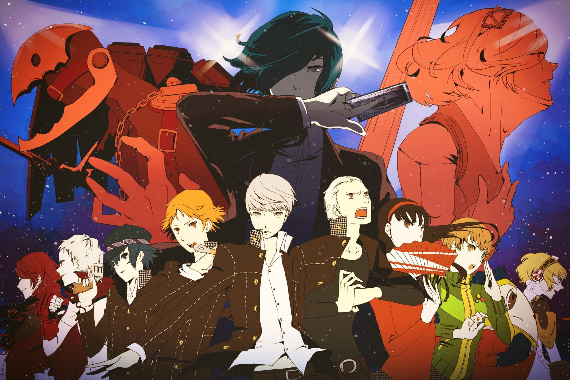 assorted, 1080P, Persona series, character, decoration, anime, day, Persona 3, video games, skeleton, nature, creativity, female likeness, outdoors, low angle view, HD Wallpaper