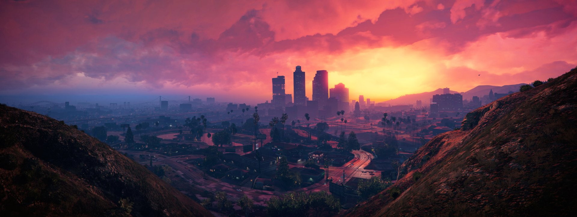 Grand Theft Auto V, City, Grand Theft Auto, Los Santos, 1080P, Skyscraper, Sky, Cloud, HD Wallpaper