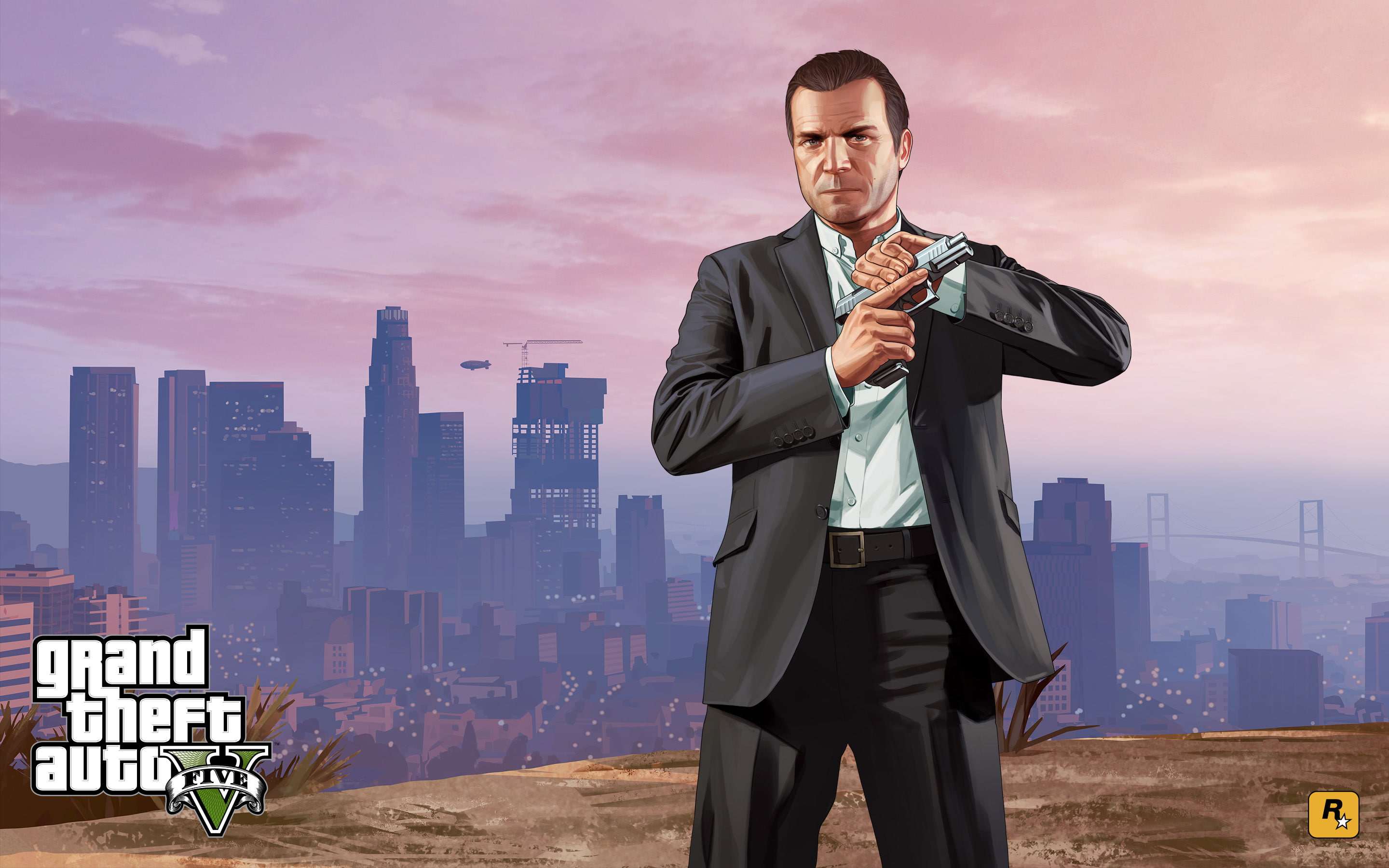 auto, santos, grand, 2K, los, theft, v, michael, HD Wallpaper