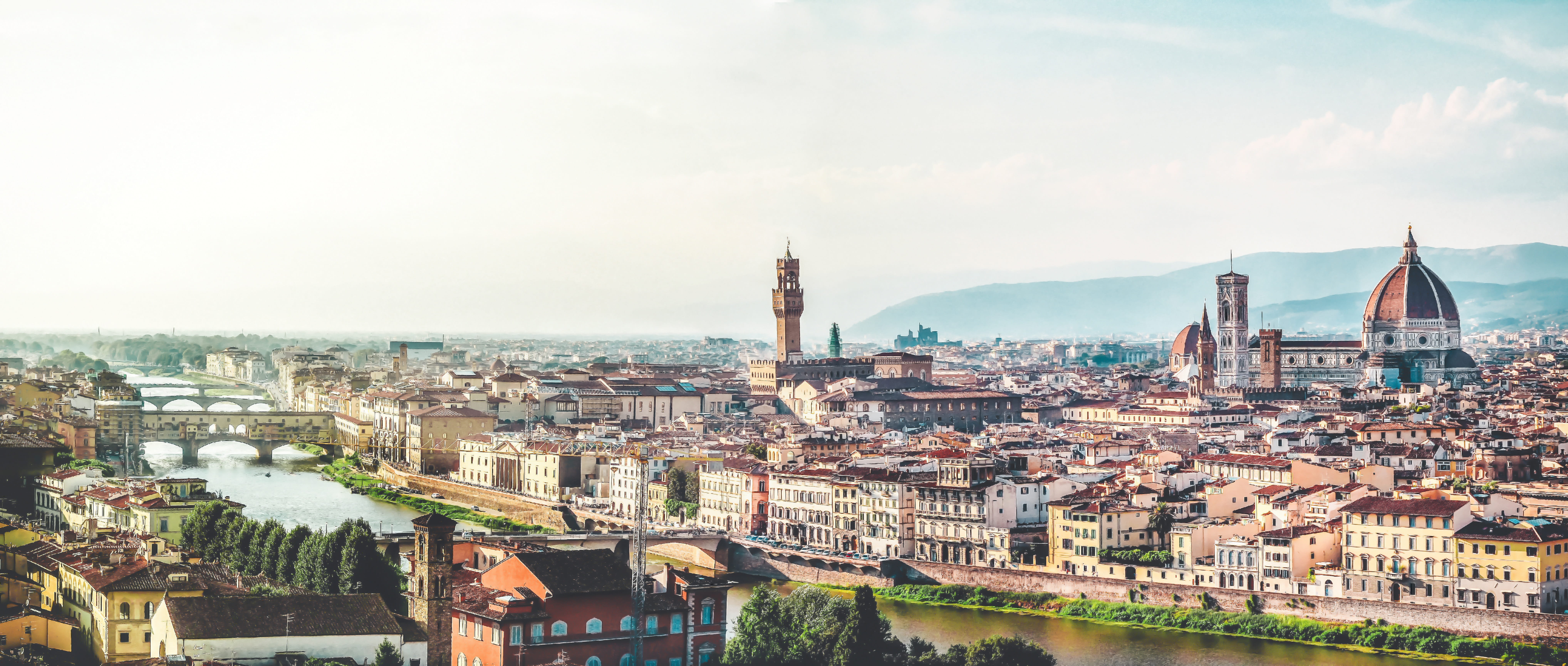 architecture, abendstimmung, daytime, sun, urban skyline, place of worship, cathedral, italy, church, places of interest, towers, florence, building, tuscany, HD Wallpaper