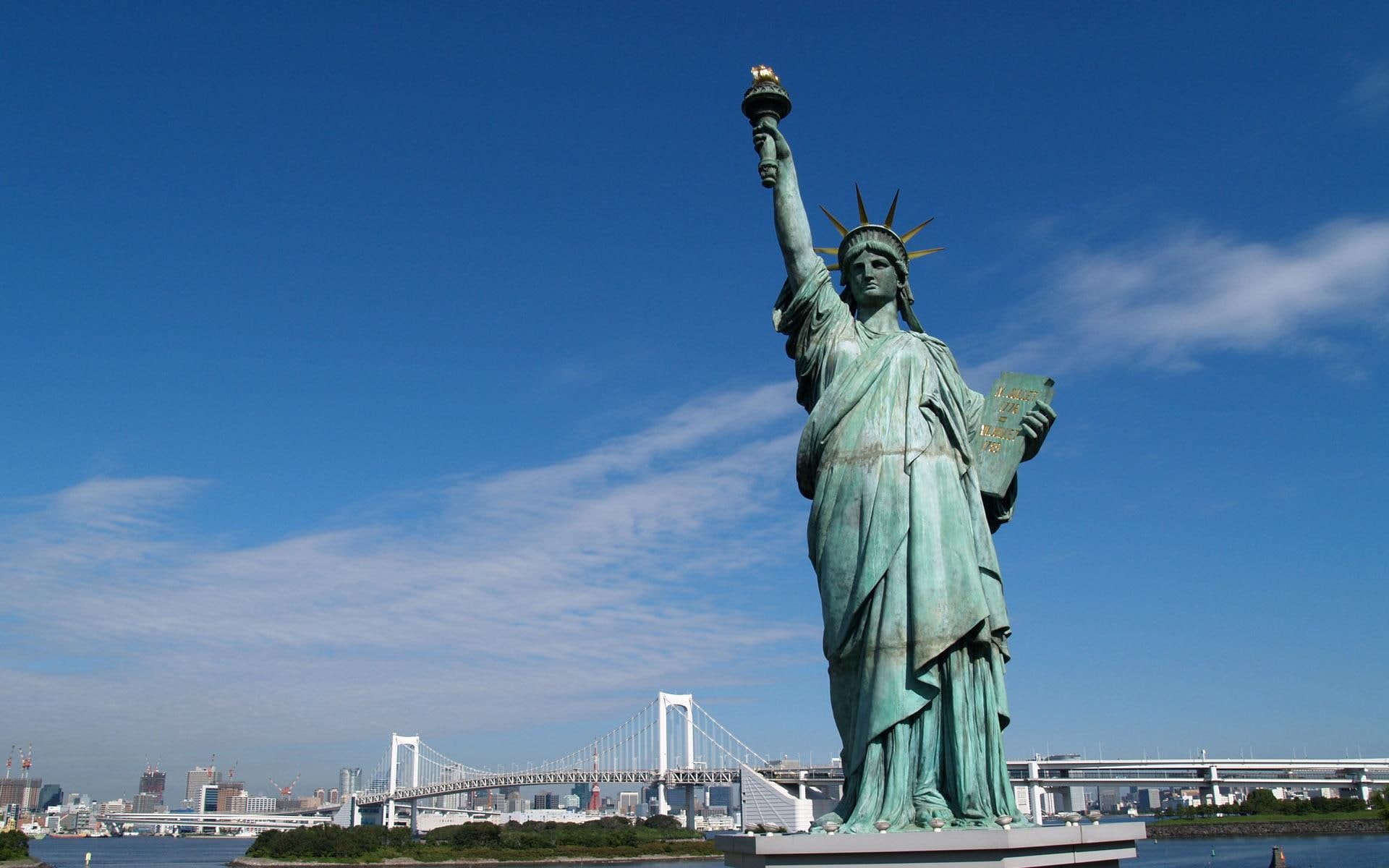 statue, dom, libertad, nature and landscapes, america, de, la, 1080P, estatua, HD Wallpaper