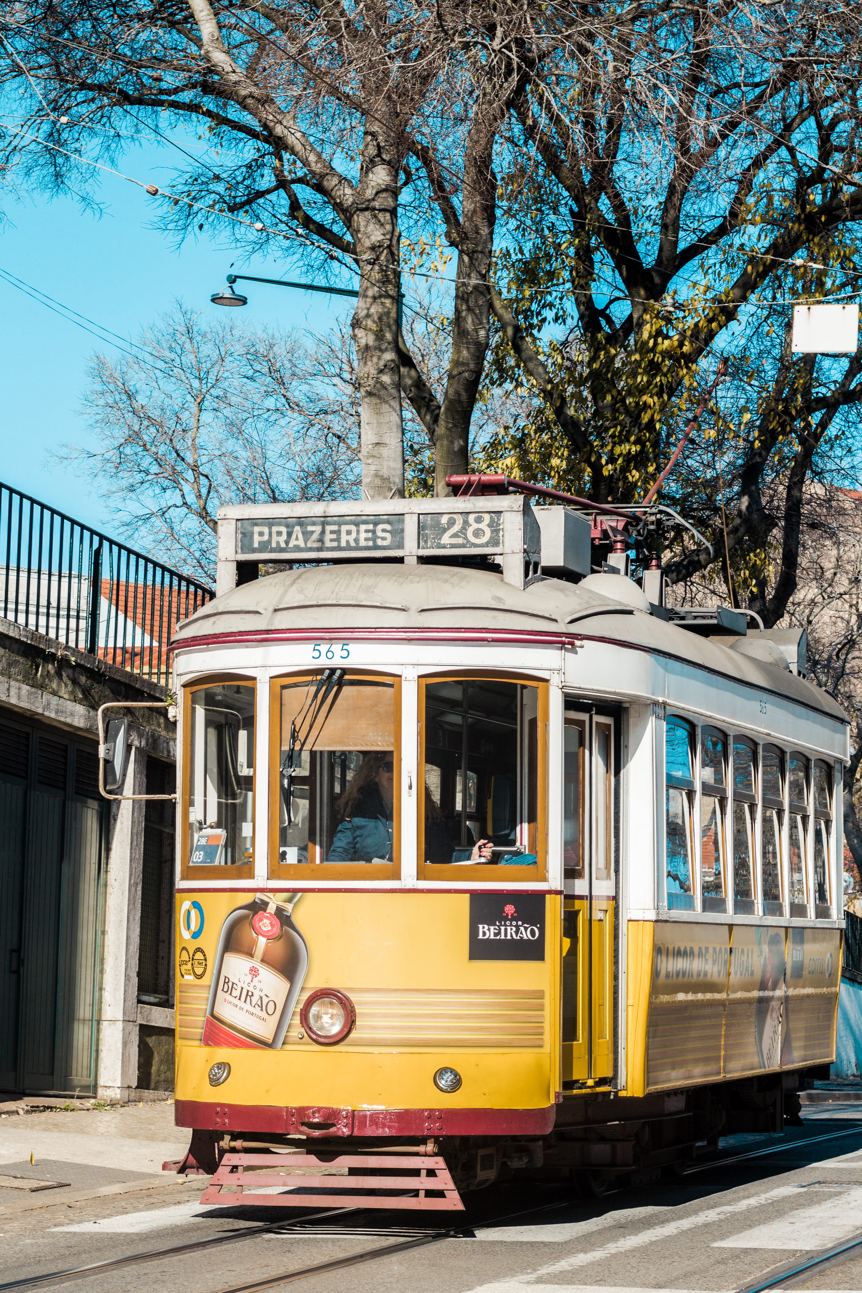 tower, street, tramway, building exterior, train, city, neighborhood, tram, nature, person, vehicle, public transportation, tree, land vehicle, trolley, Phone HD Wallpaper