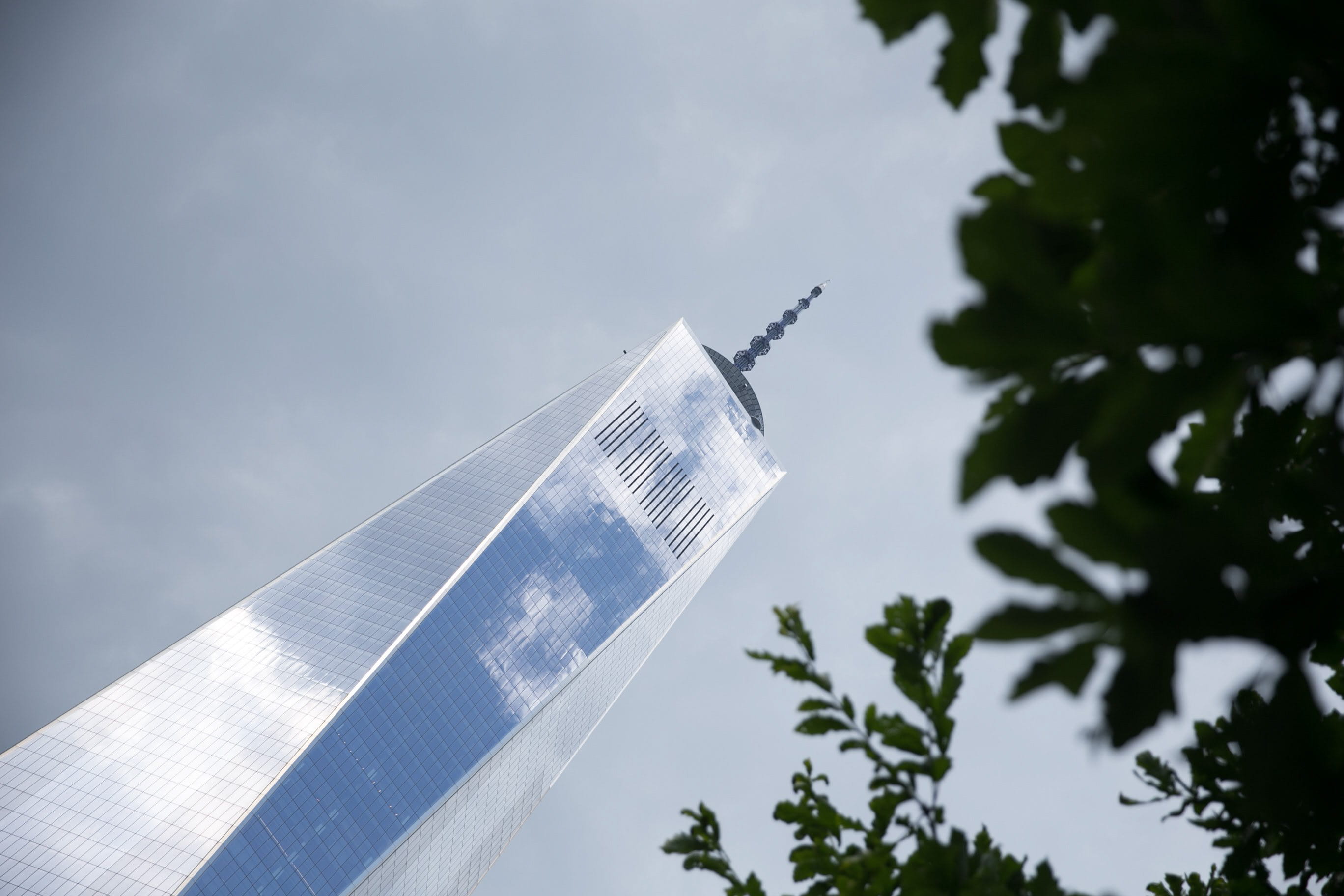 view, cloud - sky, modern, skyscraper, one, wtc, tower, receding, building, alternative energy, urban, outdoor, city, office, office buildings, tree, business, HD Wallpaper