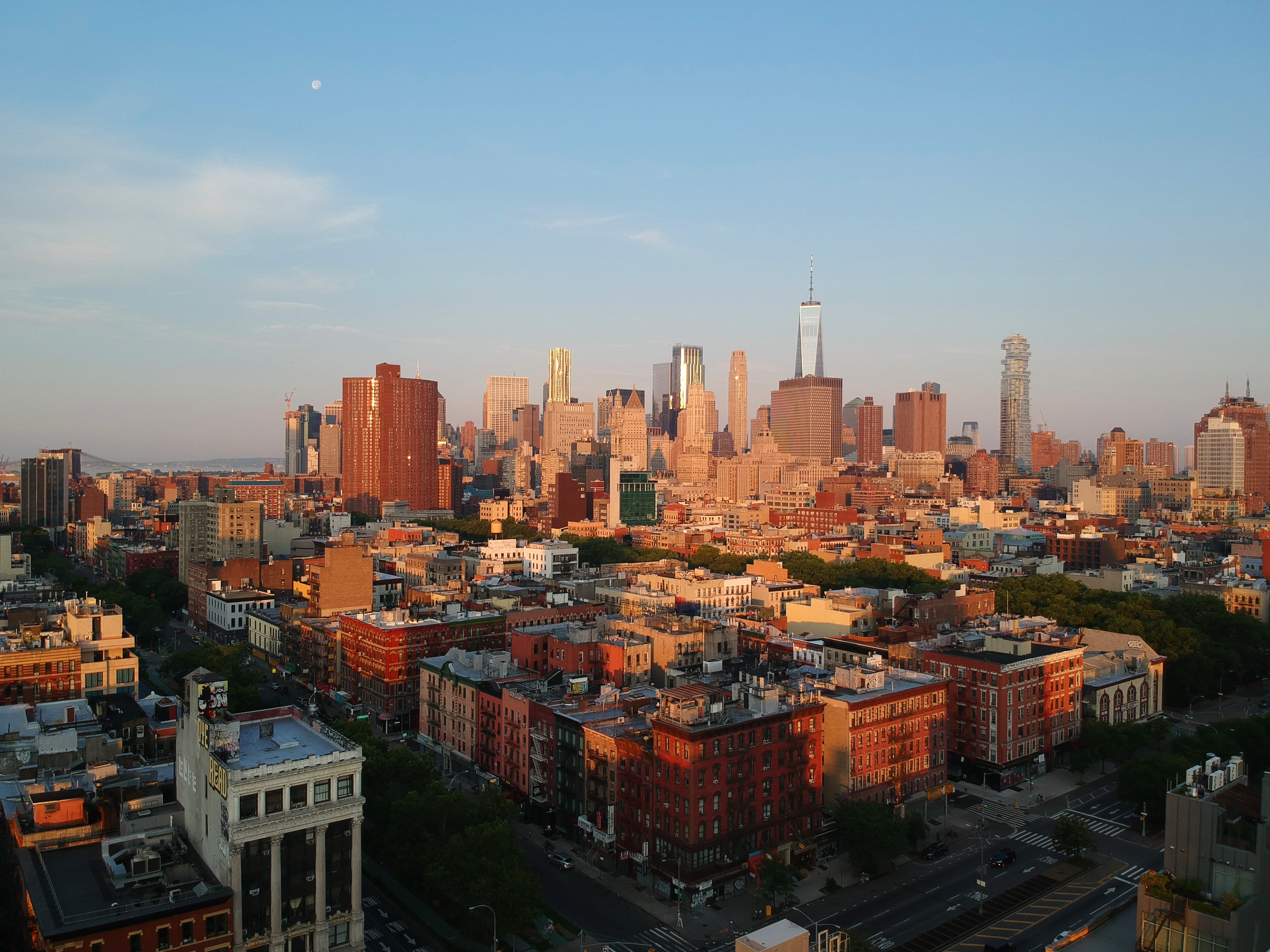 office building exterior, urban, new york, landscape, residential district, architecture, built structure, day, building exterior, concrete jungle, high angle view, HD Wallpaper