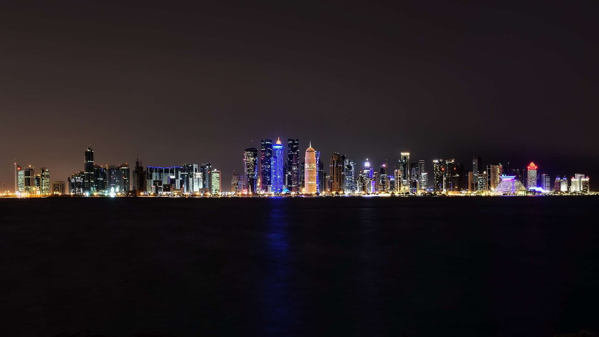 qatar, modern, cityscape, west bay, waterfront, sky, landscape, building exterior, skyscraper, building, office building exterior, urban skyline, outdoors, HD Wallpaper