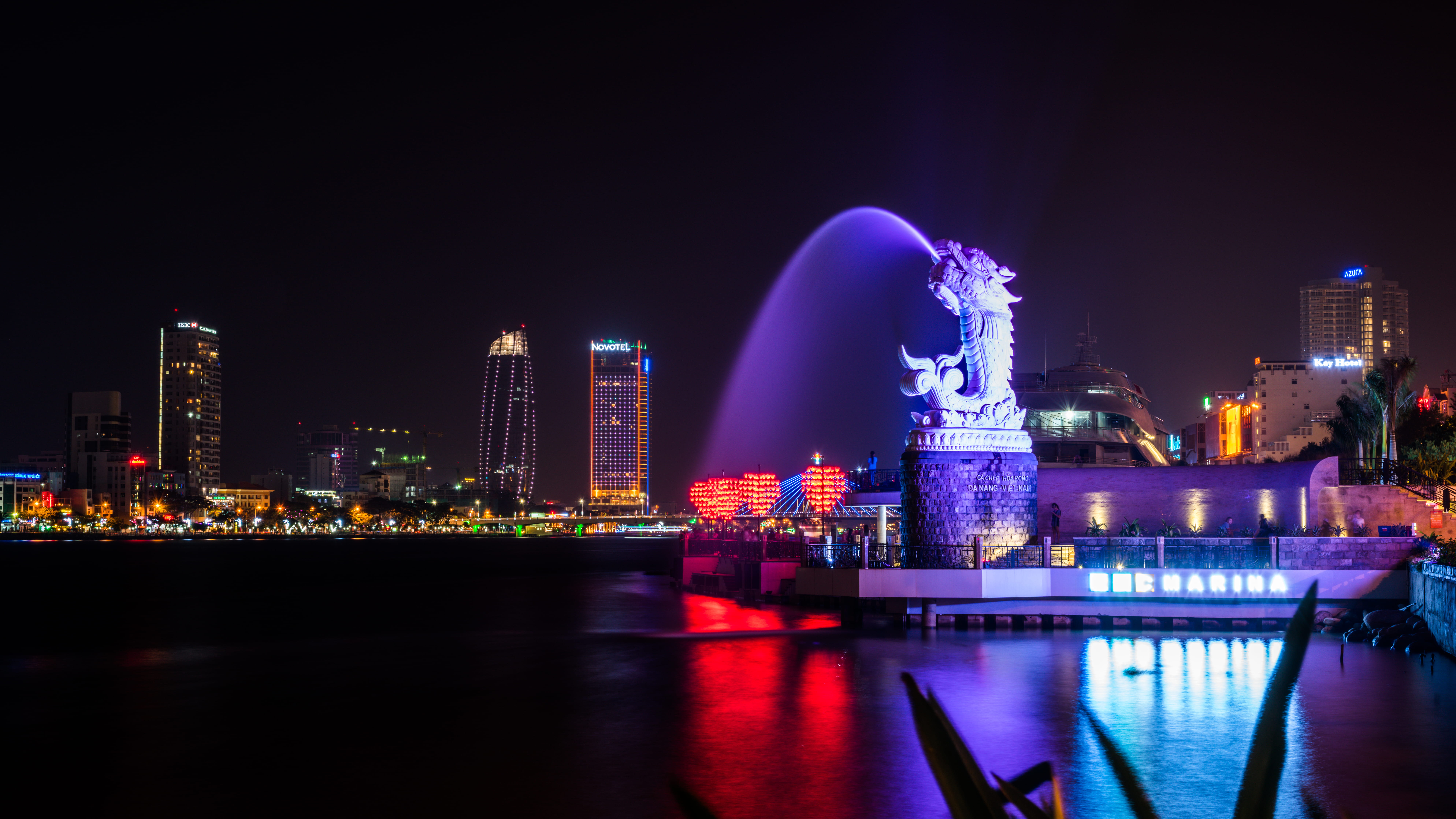 singapore, fountain, merlion, no people, sky, outdoors, urban Skyline, waterfront, built Structure, city life, city, building Exterior, marina Bay, urban Scene, HD Wallpaper