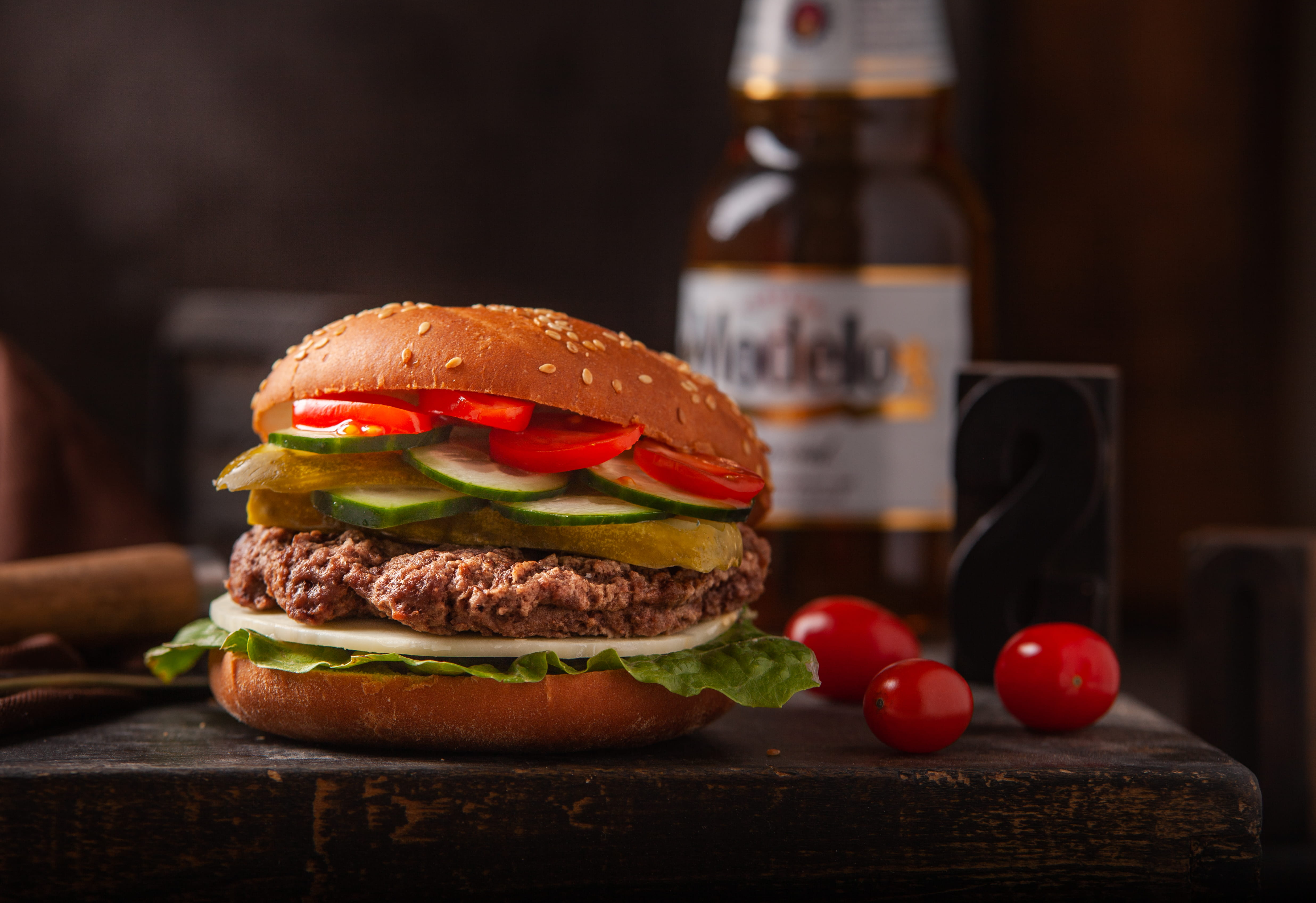 unhealthy eating, beverage, foodphotography, plant, lager, cherry, sandwich, bread, fruit, soda, table, meat, take out food, 4K, meal, refreshment, fast food, HD Wallpaper