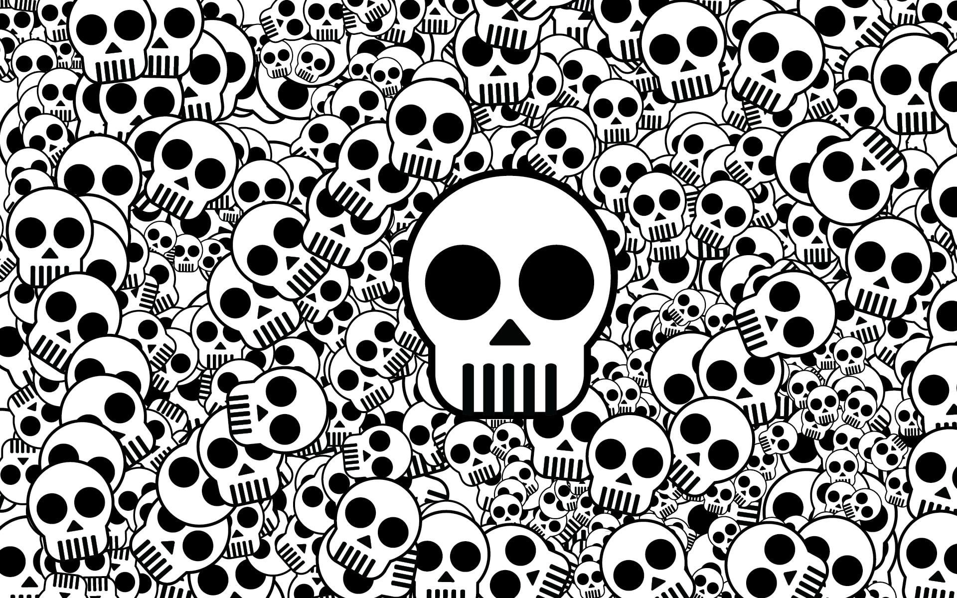 no people, vector, texture, skull, seamless, geometric shape, decoration, full frame, backgrounds, white background, creativity, nature, studio shot, design, HD Wallpaper