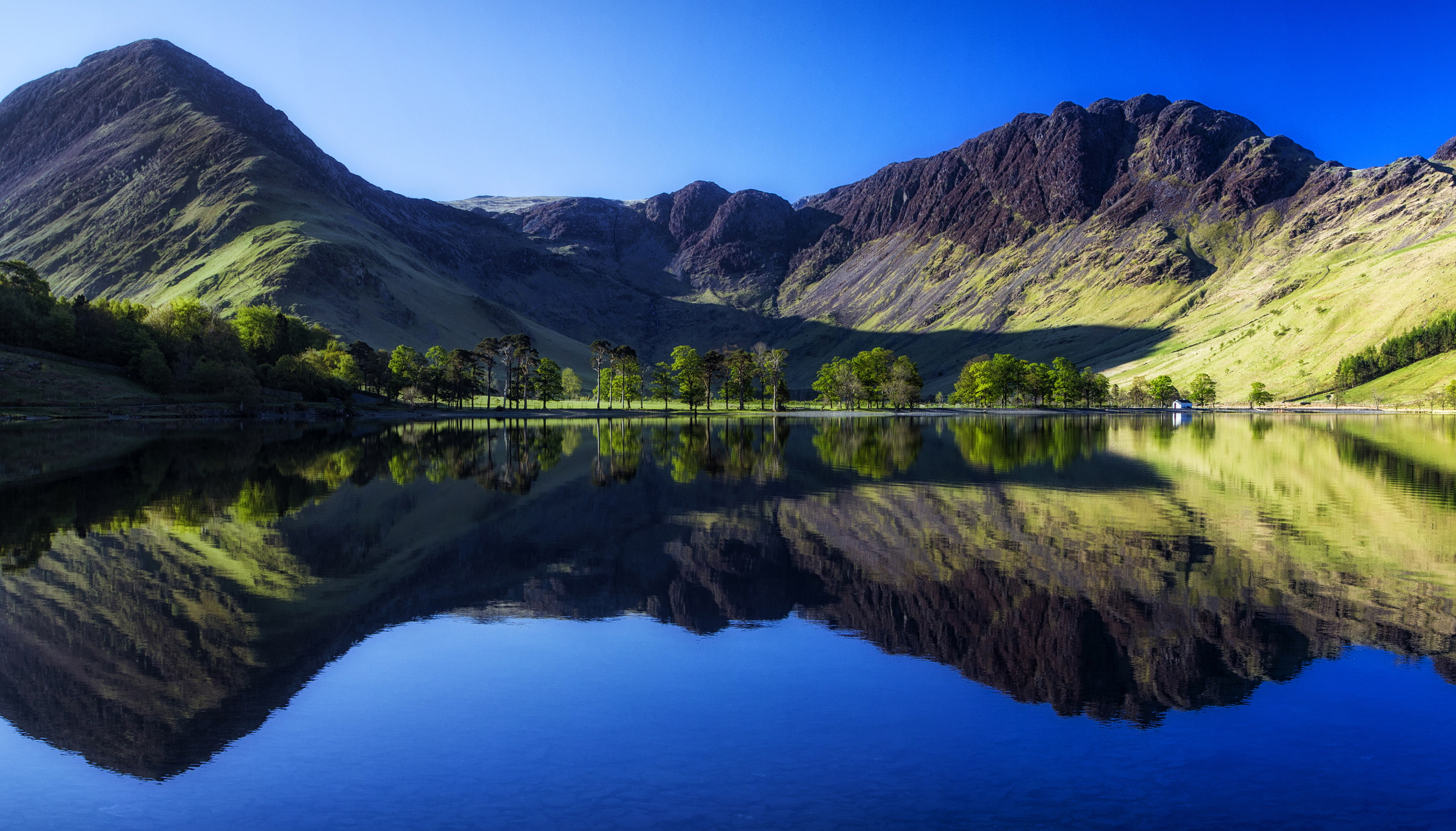 Countryside, water, 2K, Buttermere Lake, Mountains, body, surrounded, HD, HD Wallpaper