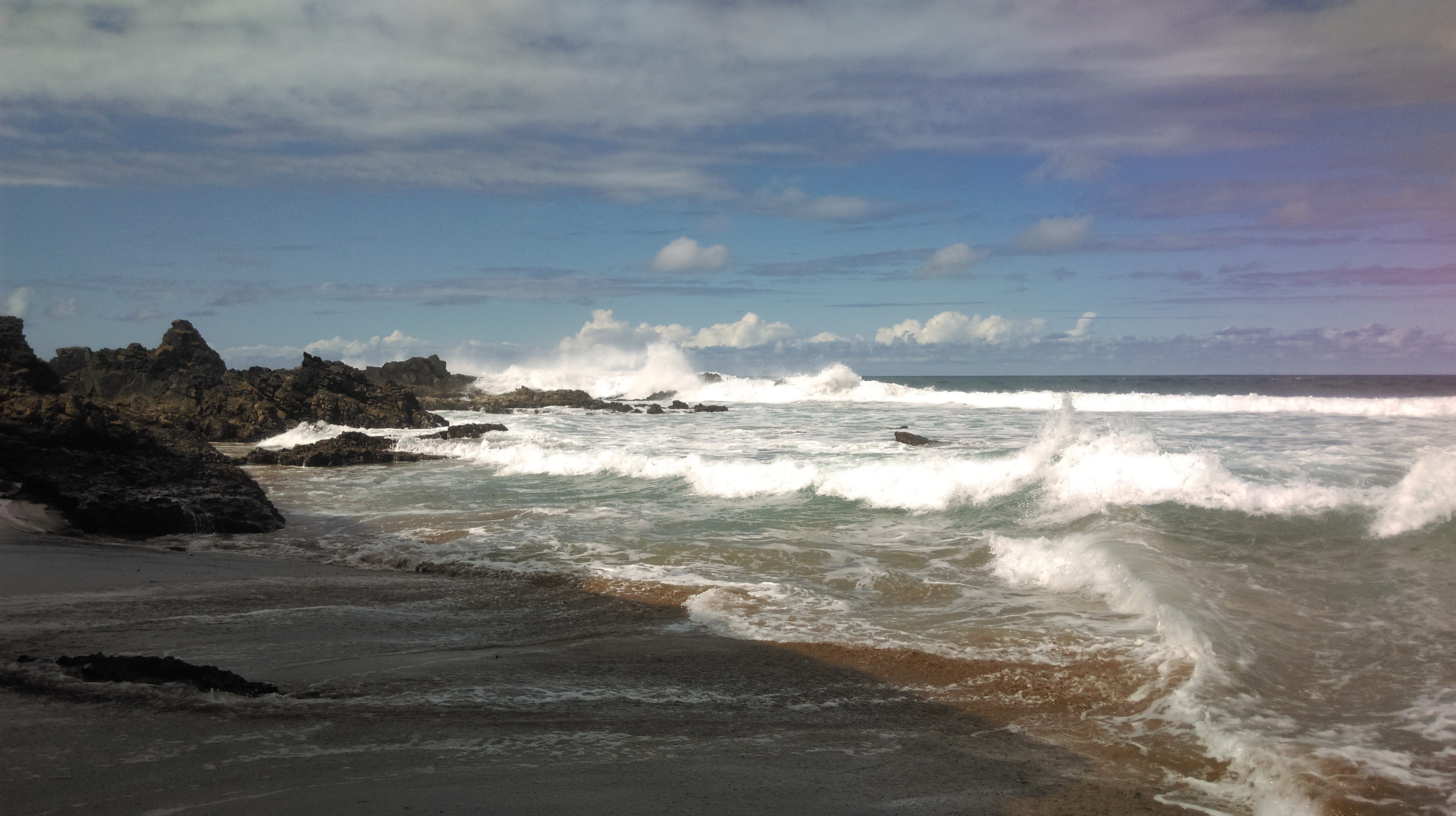 sport, 4K, rocks, wild, motion, horizon over water, scenics - nature, rock, nature, wave, Beach, horizon, surfing, spain, water, Fuerteventura, Canary Islands, HD Wallpaper