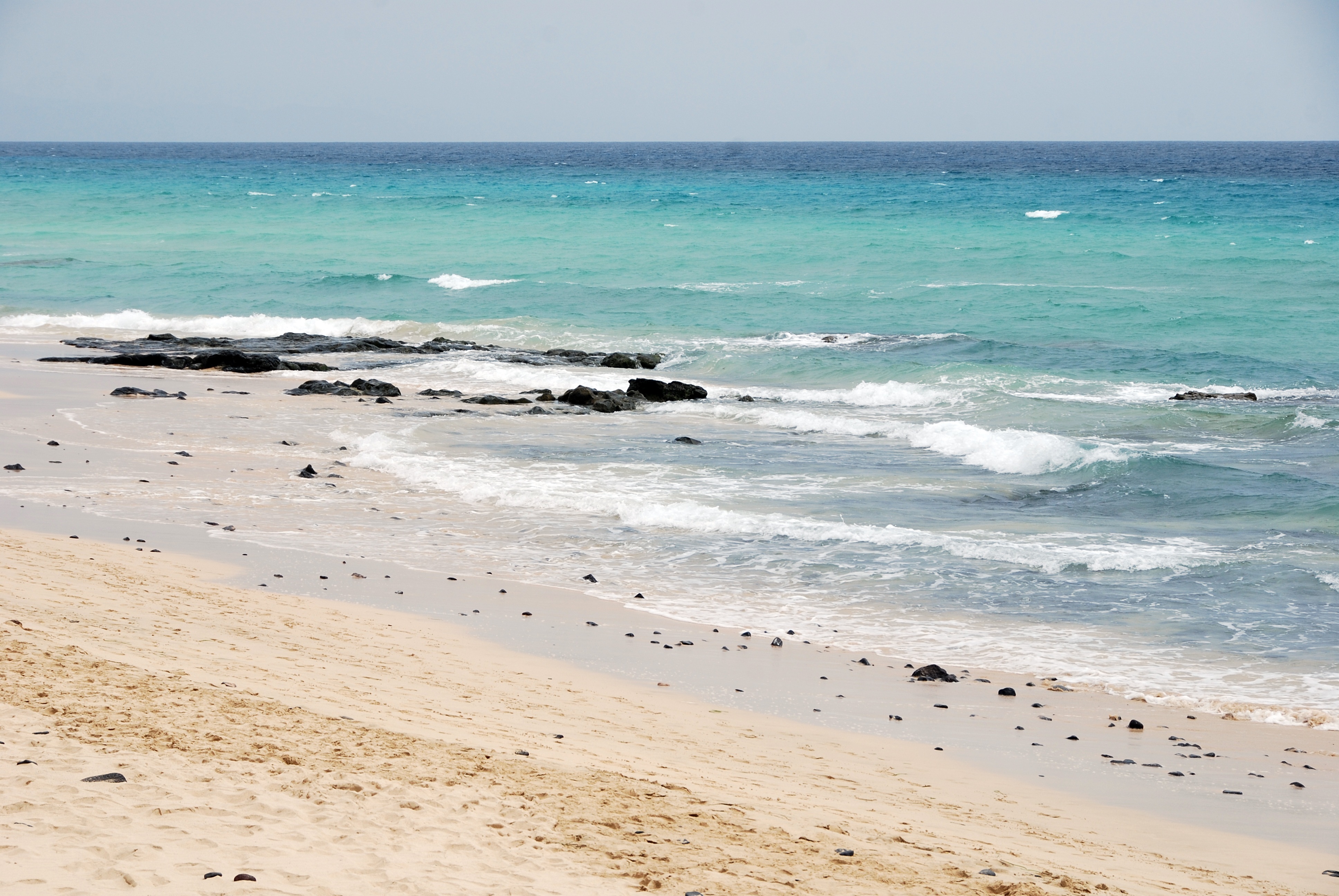 beauty in nature, nature, sky, horizon over water, no people, atlantic, panorama, travel, ocean, coast, fuerteventura, tranquil scene, sand, outdoors, europe, HD Wallpaper