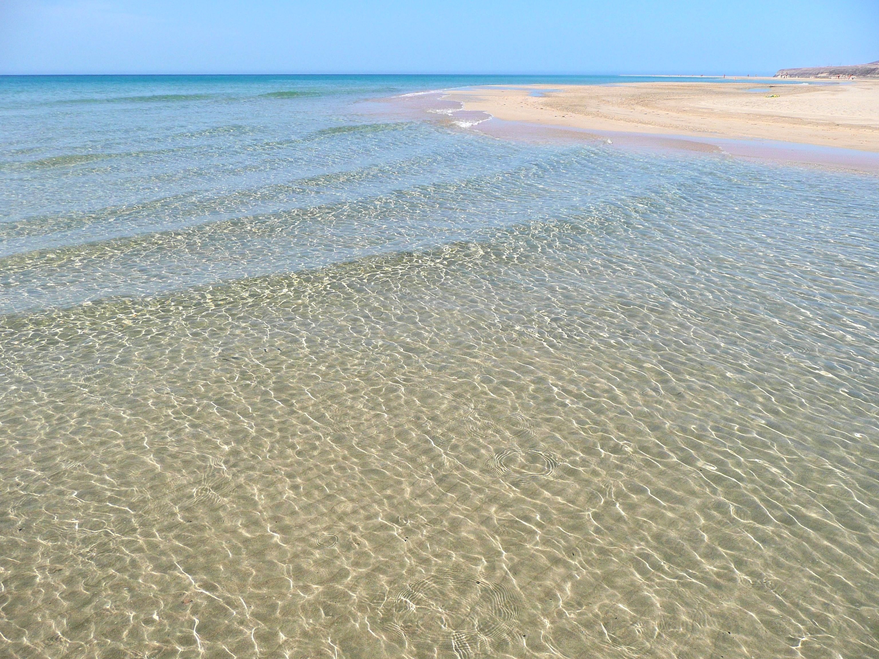 shallow, tranquil scene, tranquility, beach, relaxation, idyllic, horizon, fuerteventura, scenics - nature, no people, ocean, nature, travel destinations, HD Wallpaper