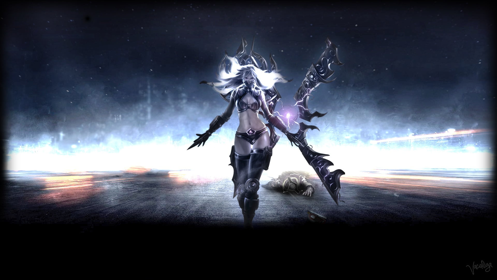 imagination, black Color, standing, adult, men, nature, outdoors, water, clothing, illuminated, glowing, dark, fantasy, star - Space, real people, League of Legends, HD Wallpaper