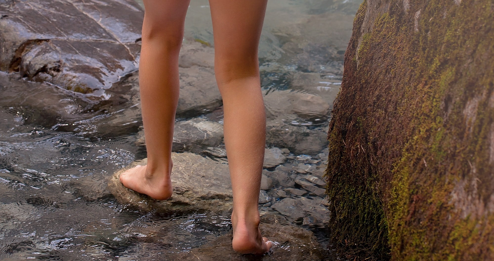 leisure activity, people, one person, water, women, wet, outdoors, day, walking, lifestyles, legs, body part, bach, human Leg, 1080P, summer, stones, close, HD Wallpaper