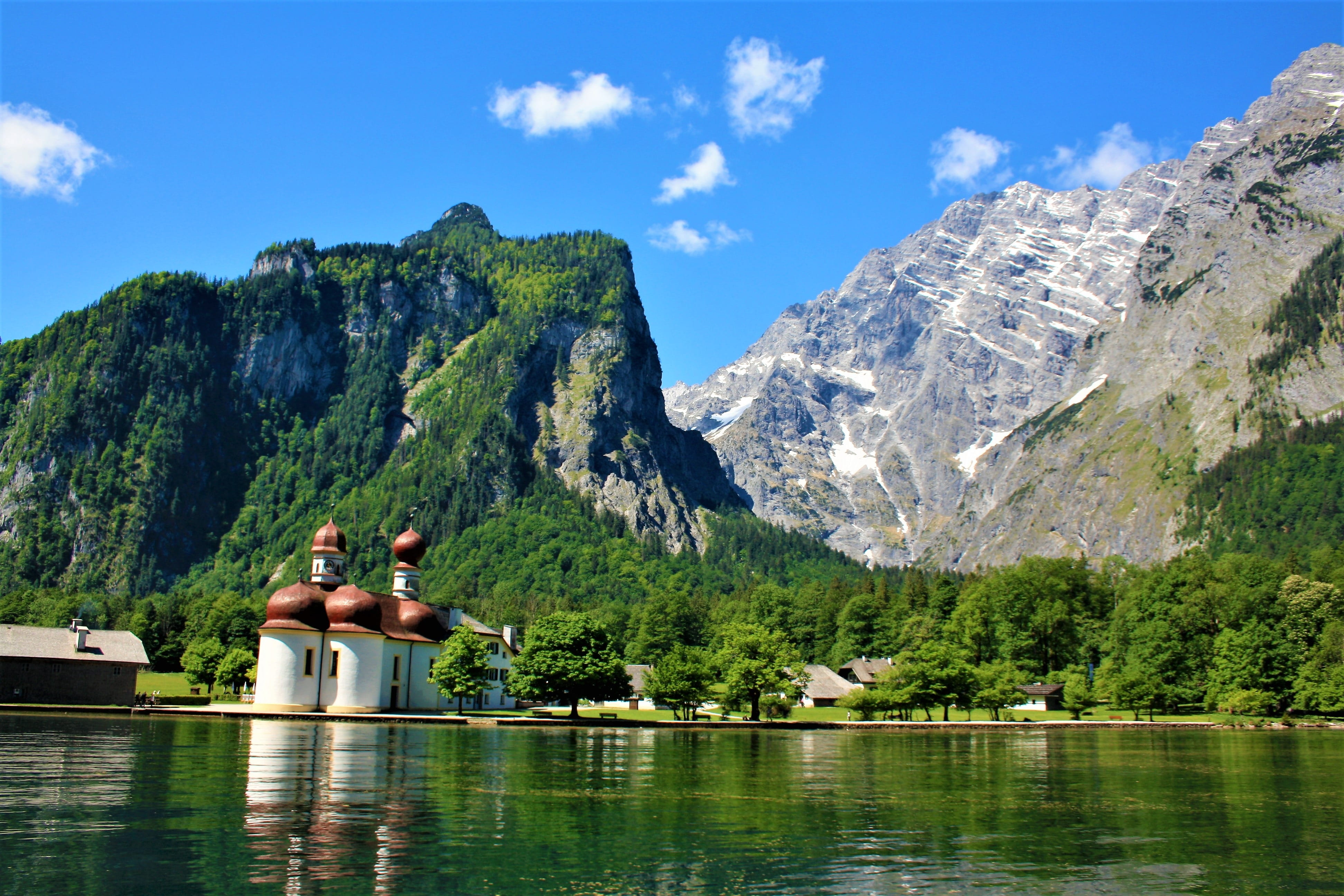 nature, water, mountain range, königssee, day, couple - relationship, alpine, upper bavaria, watzmann, bergsee, plant, sky, people, mountain, men, mountains, HD Wallpaper