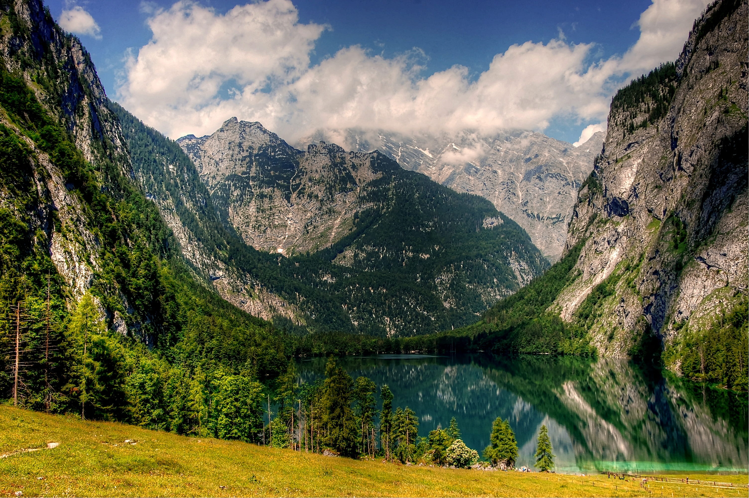 holidays, mountain, germany, vacations, tranquility, nature, romance, formation, massif, mood, tranquil scene, bergsee, land, lake, tourism, plant, more, HD Wallpaper