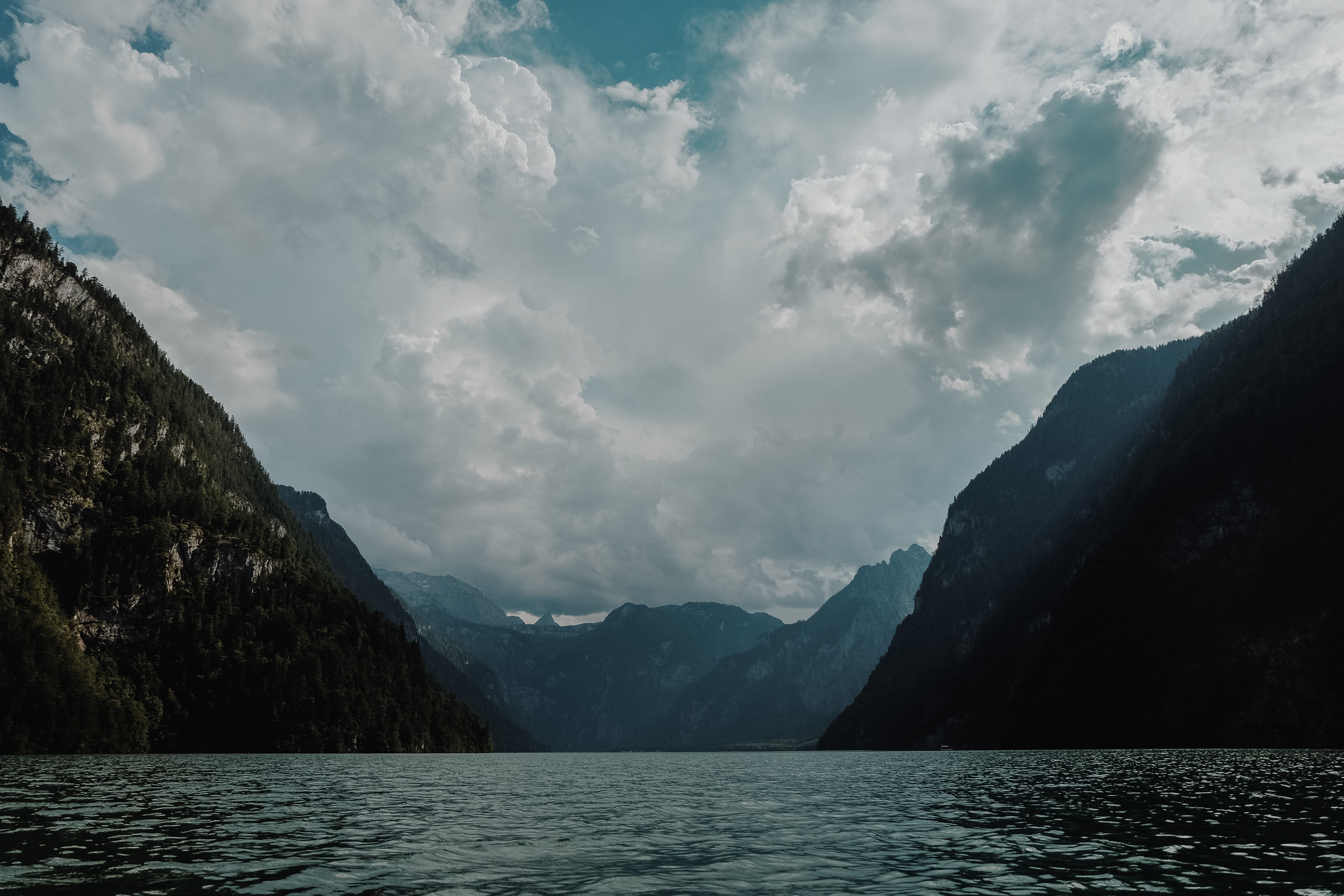 day, mountain, sailing, sky, nature, formation, nationalpark, alps, scenics - nature, cloudy, dramatic, remote, tranquility, water, waterfront, lake, idyllic, HD Wallpaper