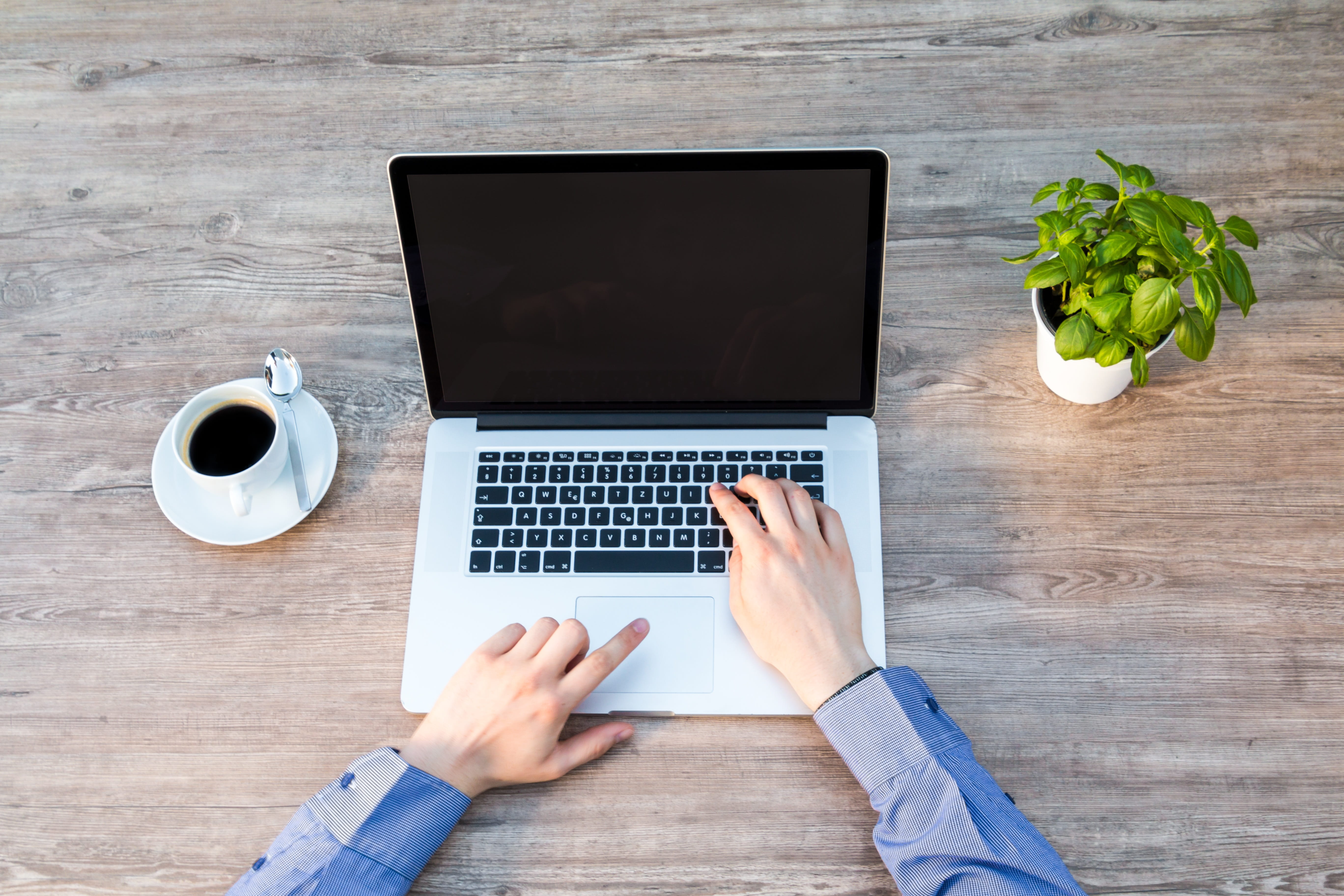 office work, business, directly above, silver, computer Keyboard, at home, wood - Material, MacBook, cutter, adult, connection, working, desk, dress shirt, HD Wallpaper