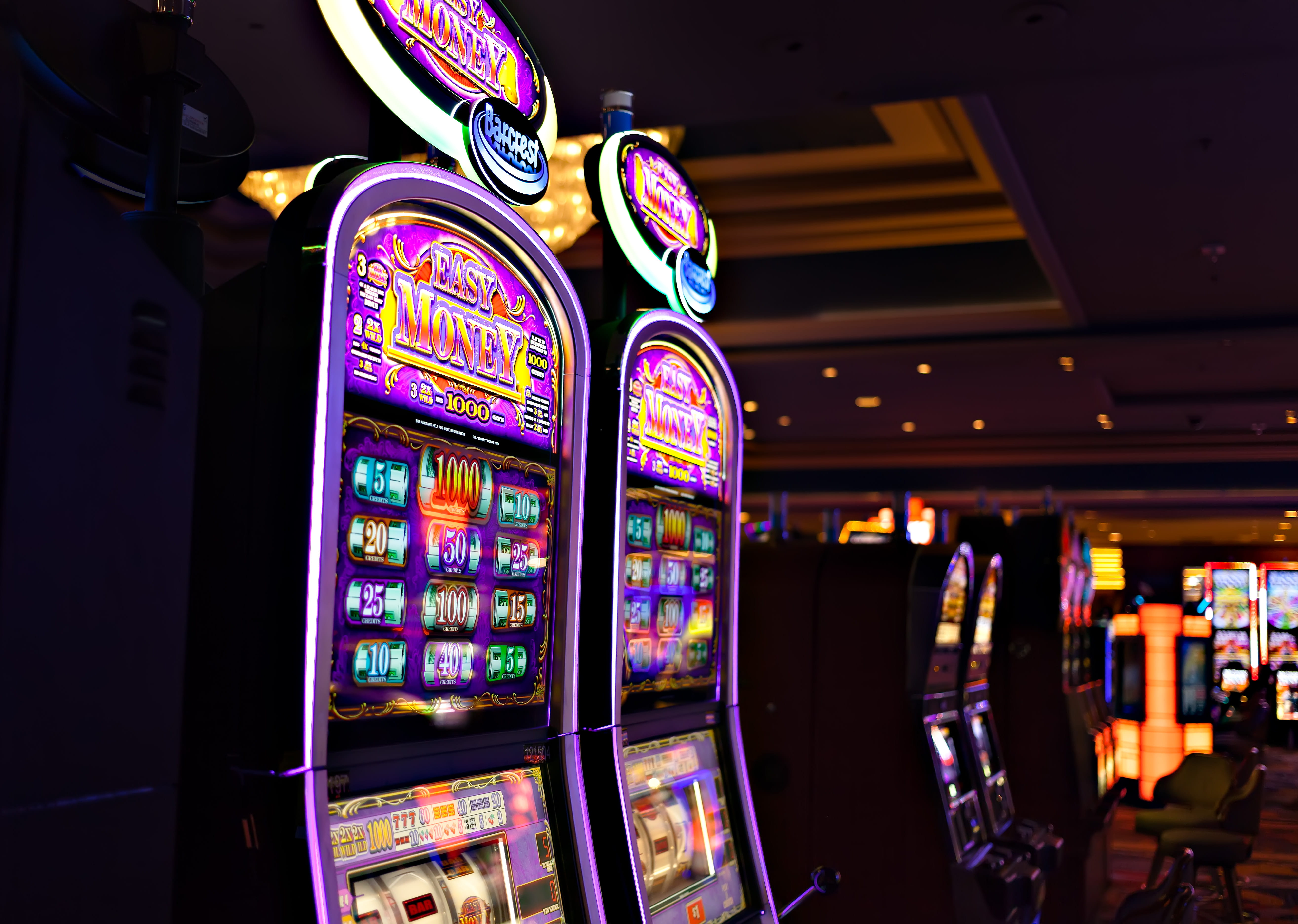 lights, casino, night, leisure games, one, opportunity, nightlife, 5K, reflection, indoors, relaxation, luck, in a row, leisure activity, close-up, retail, HD Wallpaper