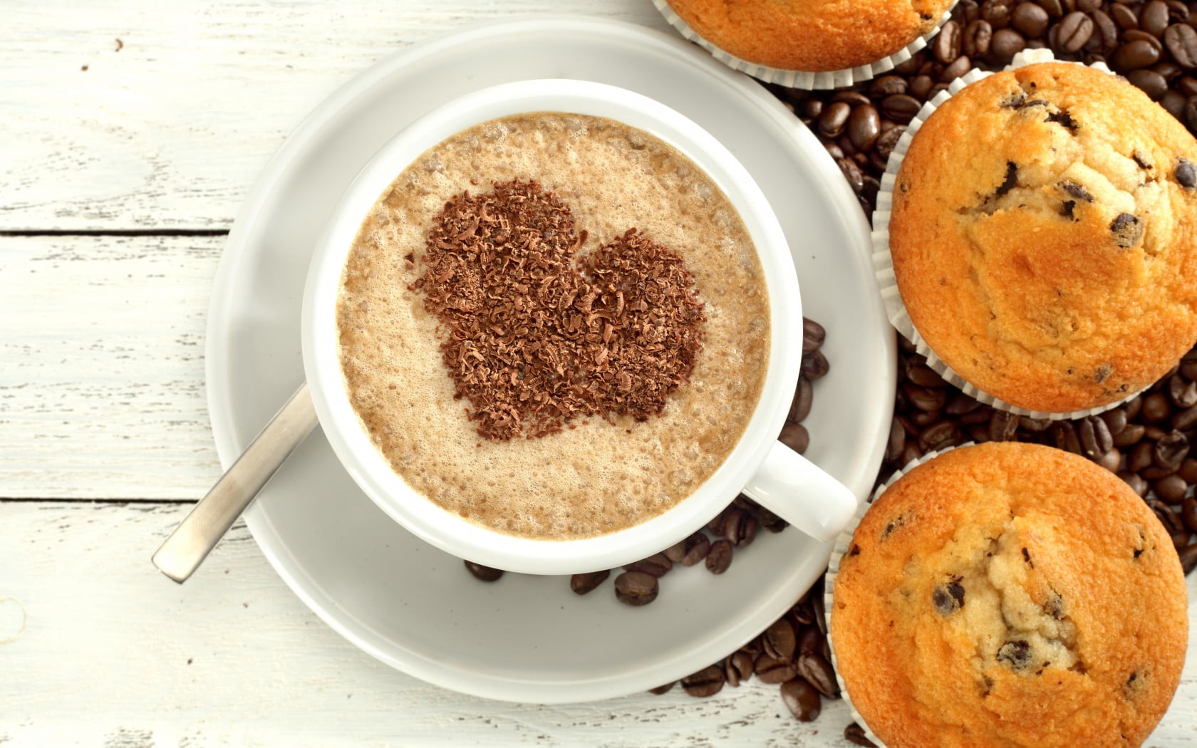 cup, indulgence, sweet food, hot drink, coffee, frothy drink, cappuccino, dessert, sweet, refreshment, teacup, crockery, temptation, still life, shape, HD Wallpaper