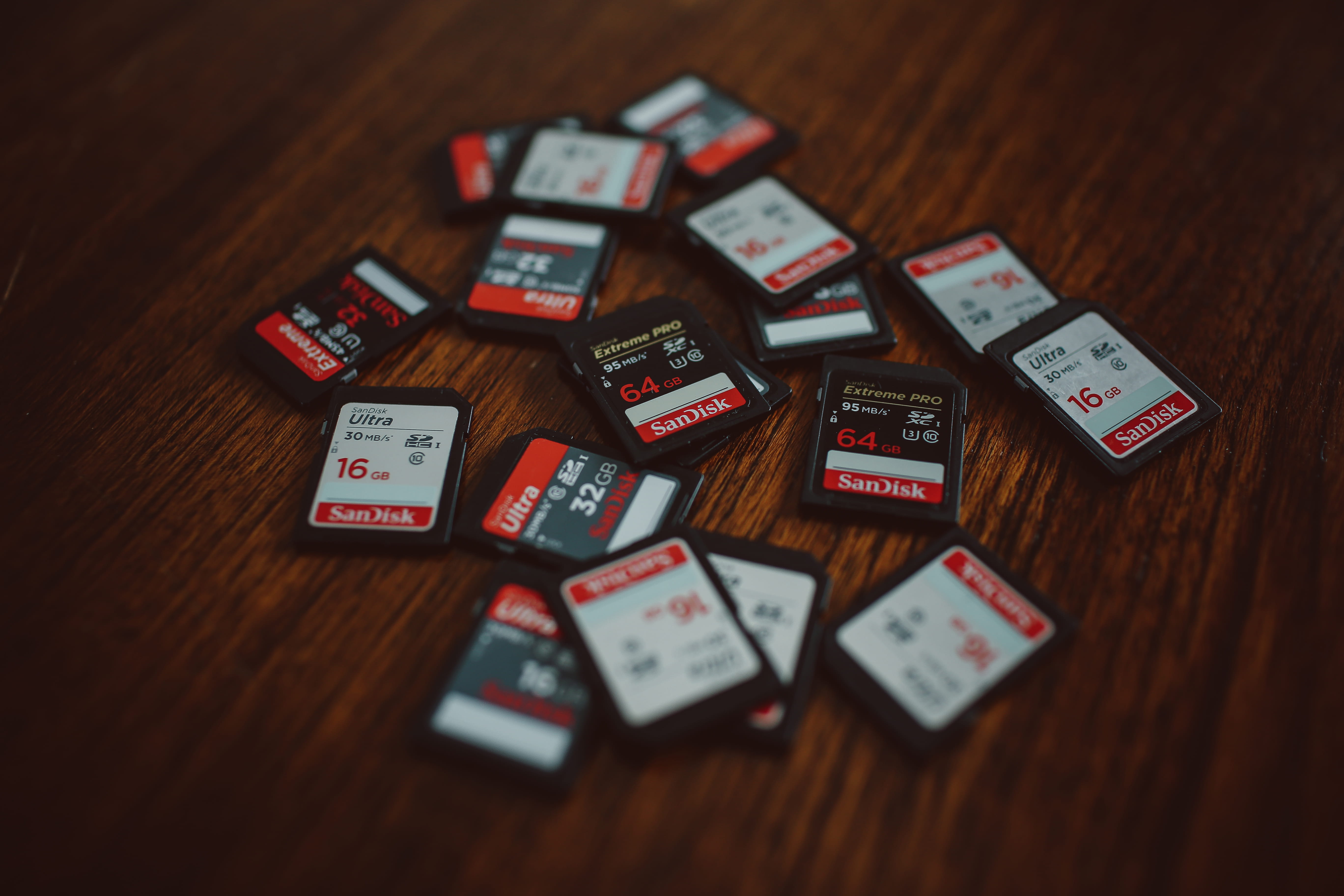 still life, wood, communication, no people, sd cards, table, sandisk, heart shape, text, selective focus, wood - material, close-up, variation, large group of objects, HD Wallpaper