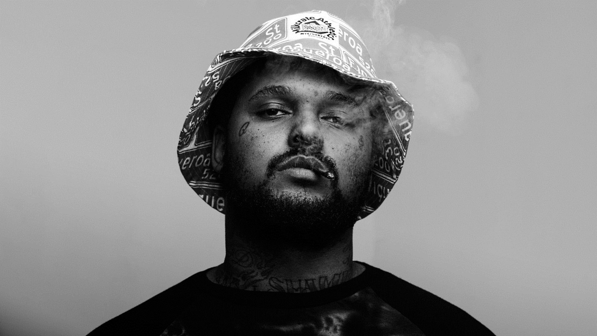adult, portrait, Schoolboy Q, hat, human face, beard, looking away, bucket, one person, serious, close-up, studio shot, stubble, looking, young adult, contemplation, HD Wallpaper