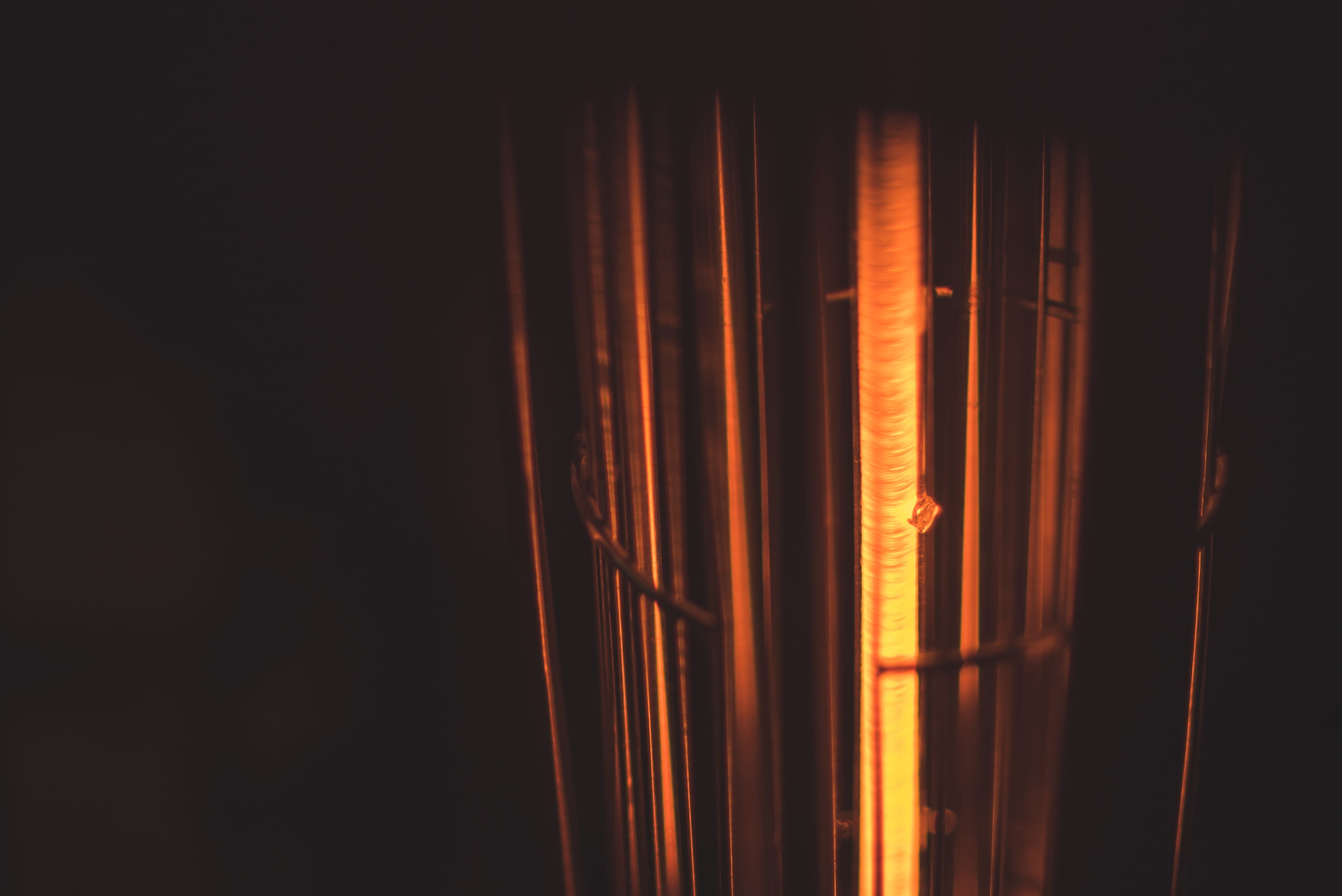no people, copy space, focus on foreground, orange color, heat - temperature, darkness, december, indoors, kavarna, glass - material, under, nature, electricity, HD Wallpaper