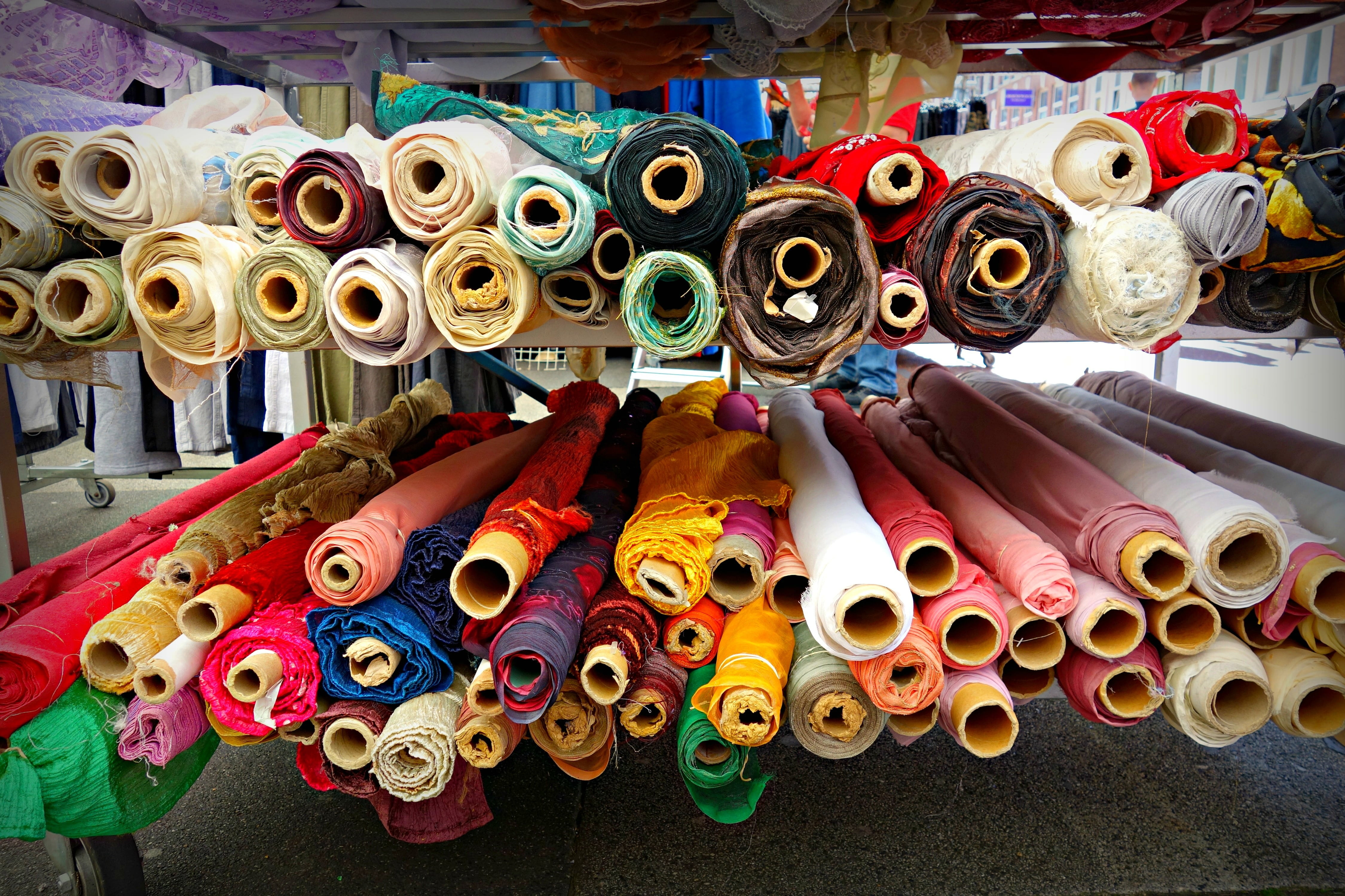 assorted, art and craft, chintz, still life, market, textile, silk, day, choice, indoors, in a row, large group of objects, no people, fashion, rolls, nylon, HD Wallpaper