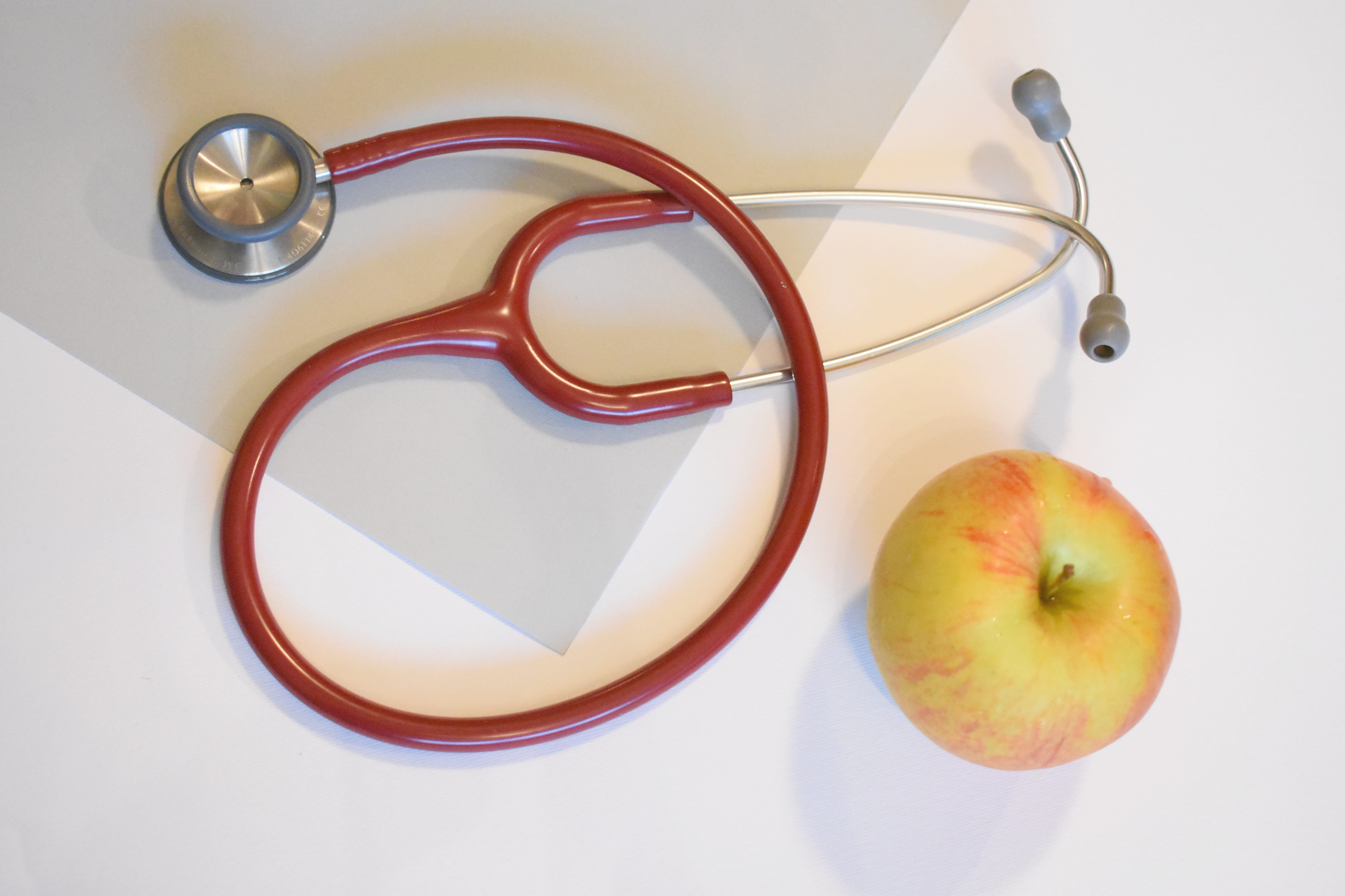 glass - material, wellbeing, stethoscope, freshness, transparent, close-up, high angle view, food, apple - fruit, fruit, glasses, white background, health, HD Wallpaper