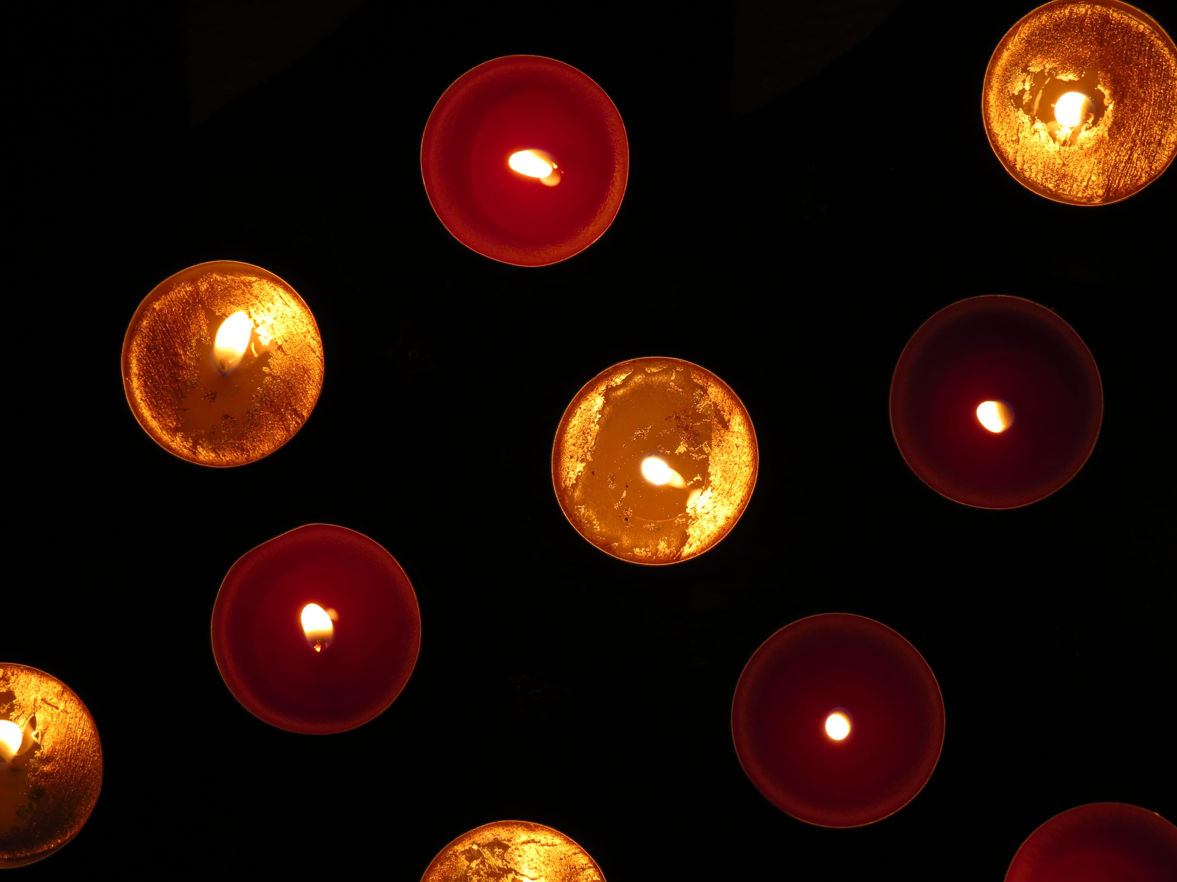 nature, photography, black background, large group of objects, Christmas Time, glowing, lantern, orange color, celebration, directly below, candles, flay, HD Wallpaper