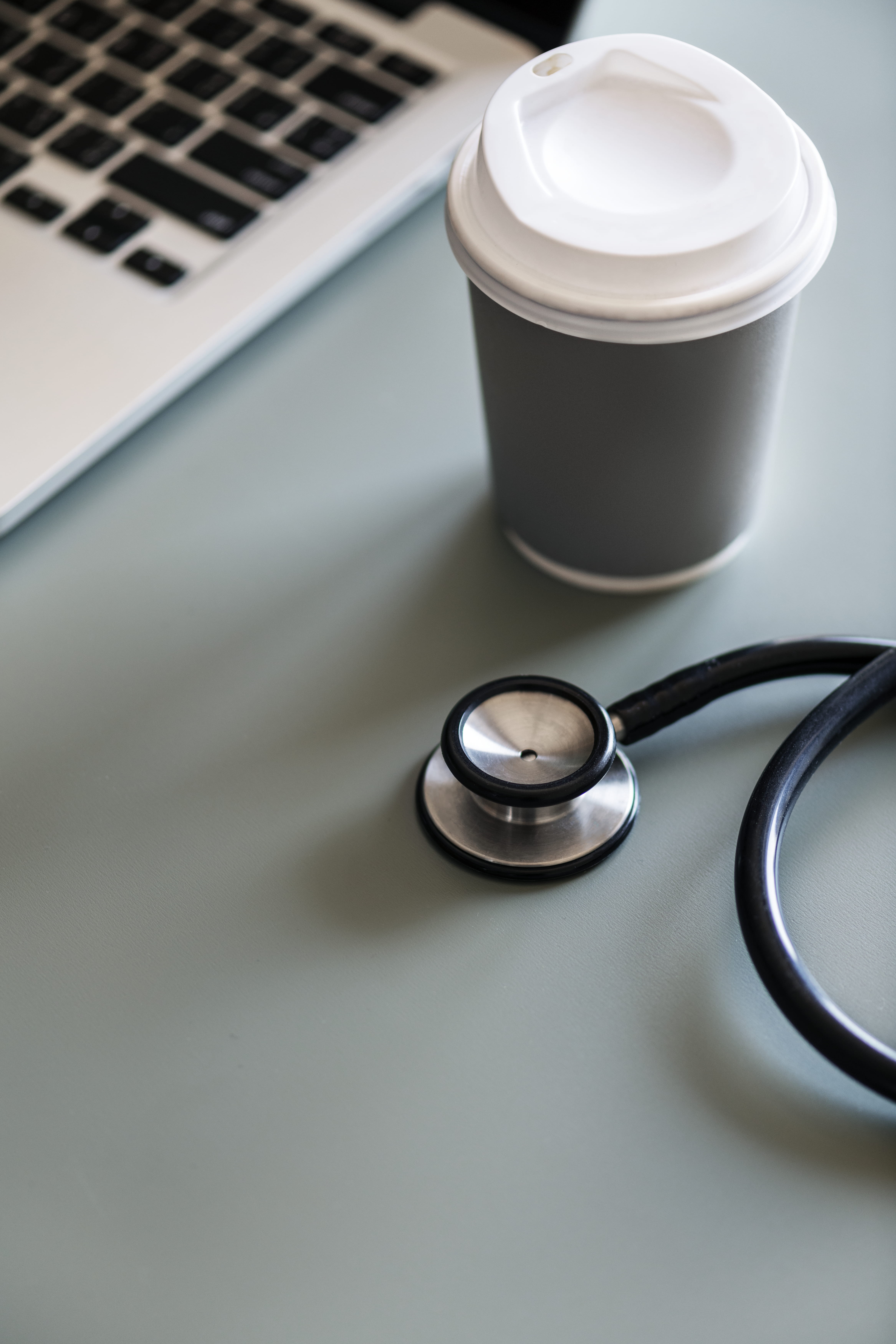 computer equipment, gray, technology, wireless technology, laptop, black, computer, drink, computer keyboard, coffee, table, food and drink, medical equipment, Phone HD Wallpaper