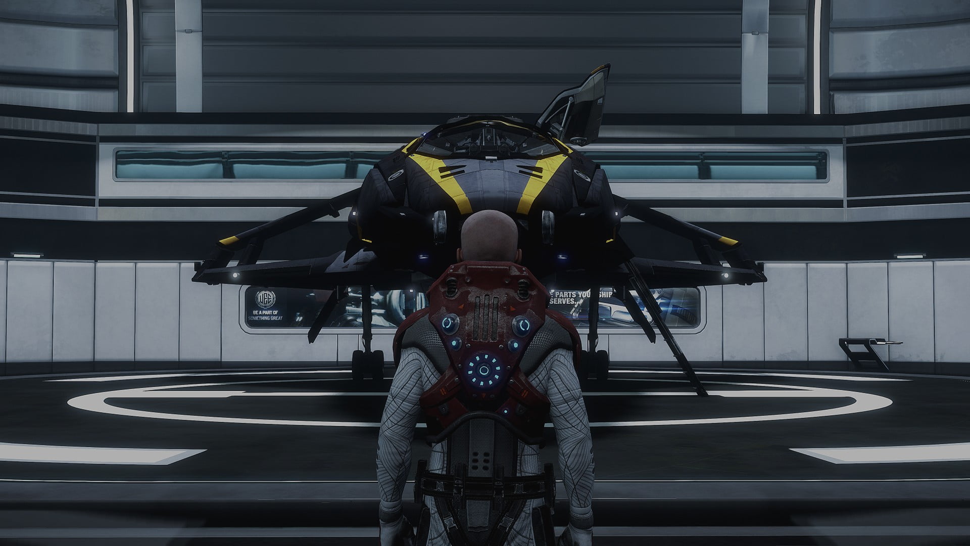 outdoors, architecture, public transportation, airplane, speed, building exterior, yellow, illustration, road, Star Citizen, video games, motor vehicle, HD Wallpaper
