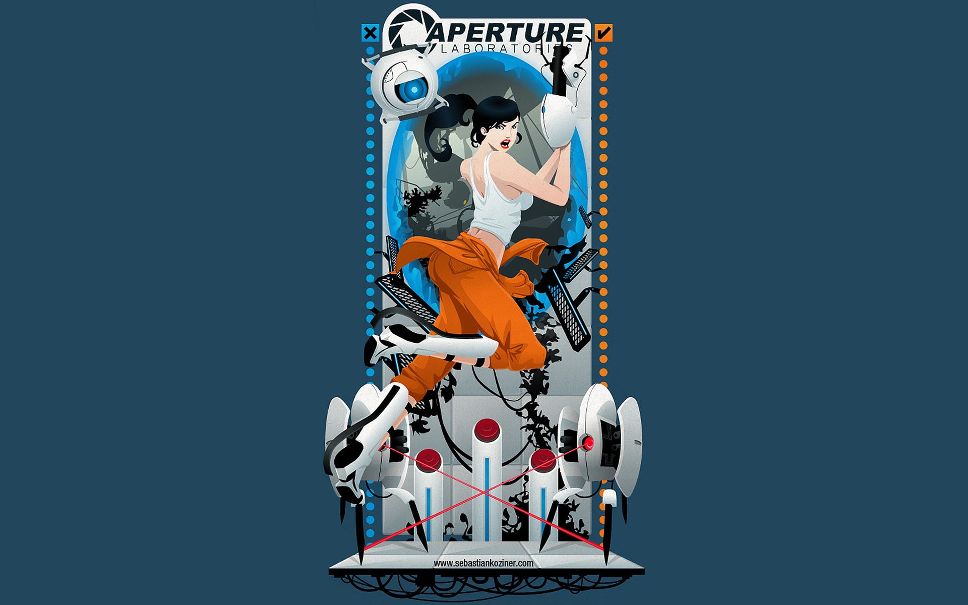 turrets, video games, 1080P, Portal (game), HD Wallpaper