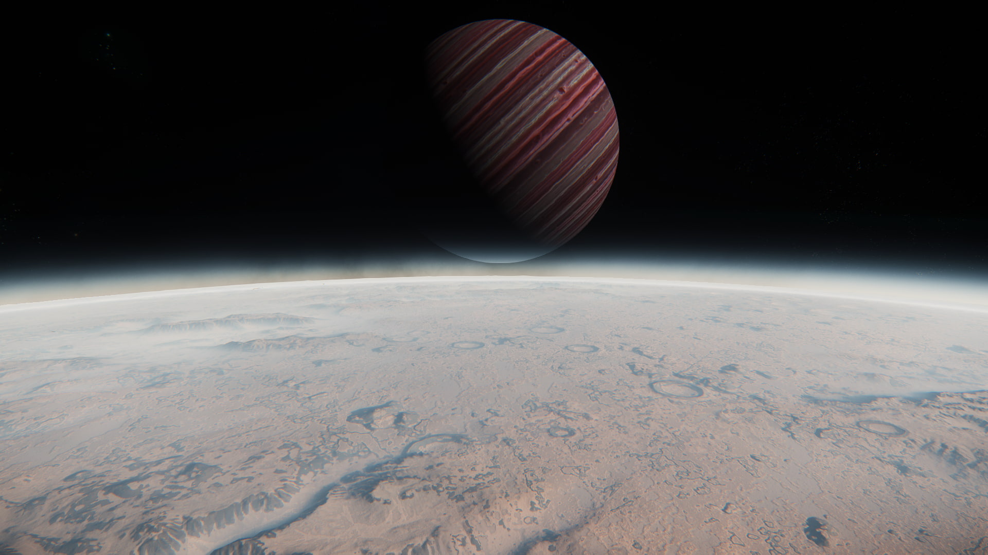 copy space, space, solar system, black background, atmosphere, nature, planet - space, star - space, sphere, horizon over land, 1080P, space exploration, HD Wallpaper