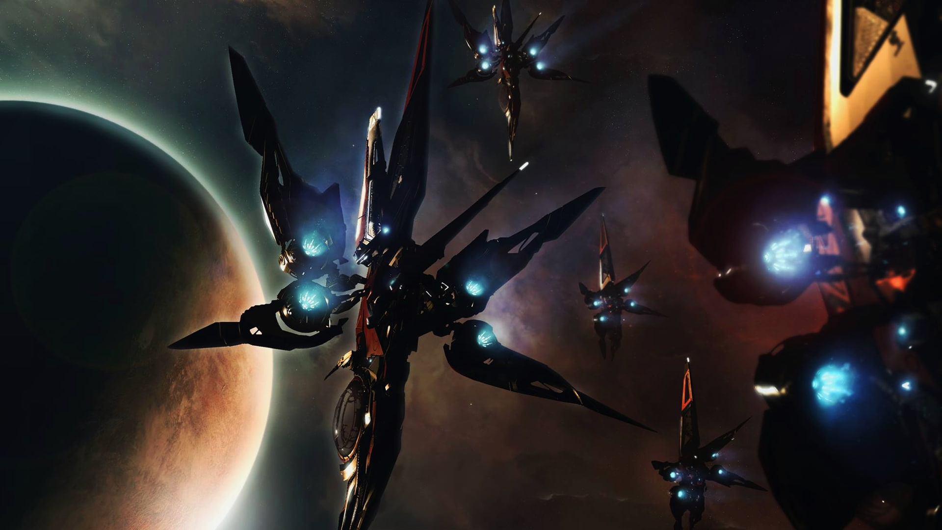 space, air vehicle, illuminated, close-up, spotlight, futuristic, arts culture and entertainment, indoors, science fiction, night, Star Citizen, technology, HD Wallpaper