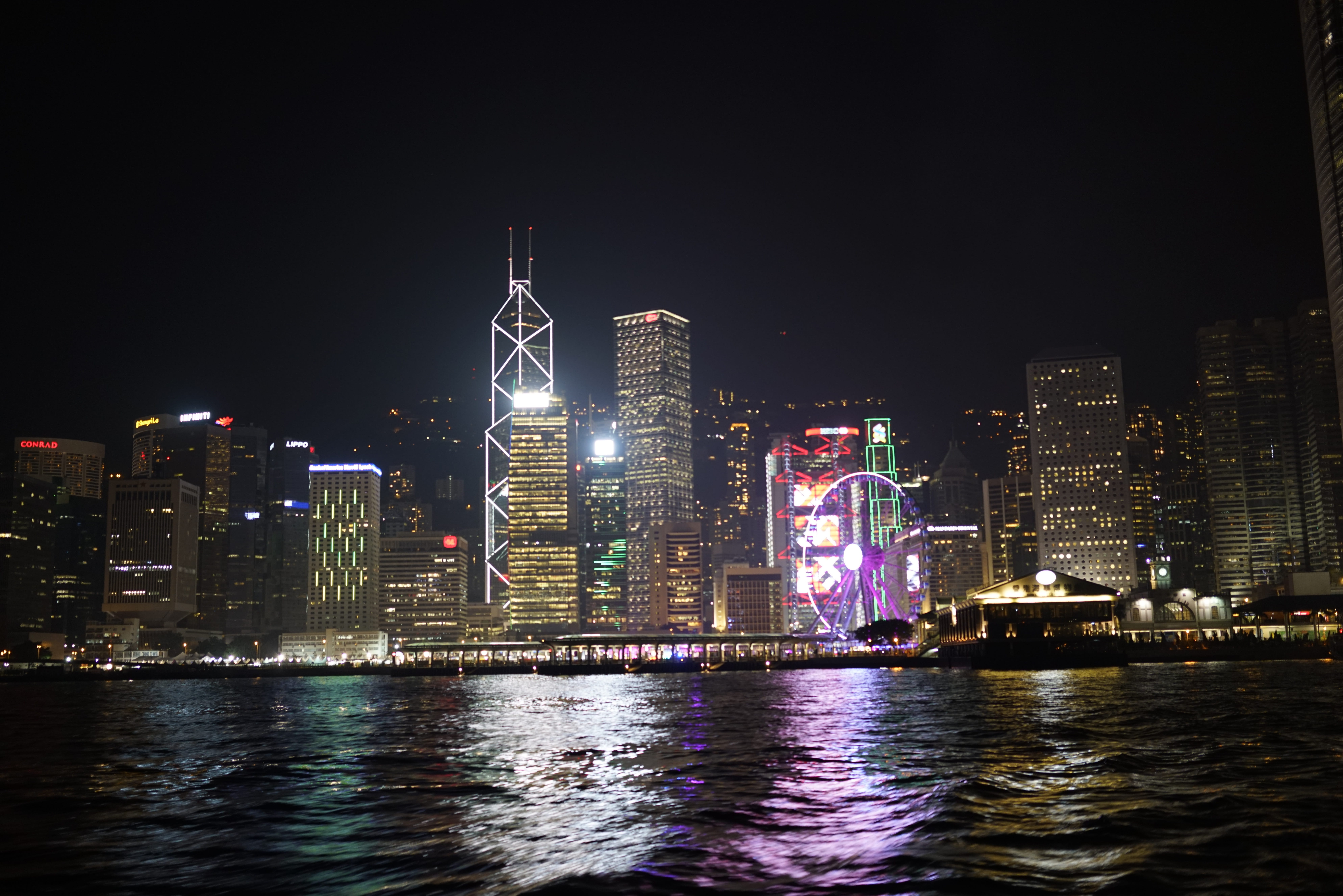 outdoors, travel Destinations, nature, urban Skyline, downtown District, nightlife, tall - high, no people, 8K, Scene, hong Kong, harbor, ferry, business, HD Wallpaper
