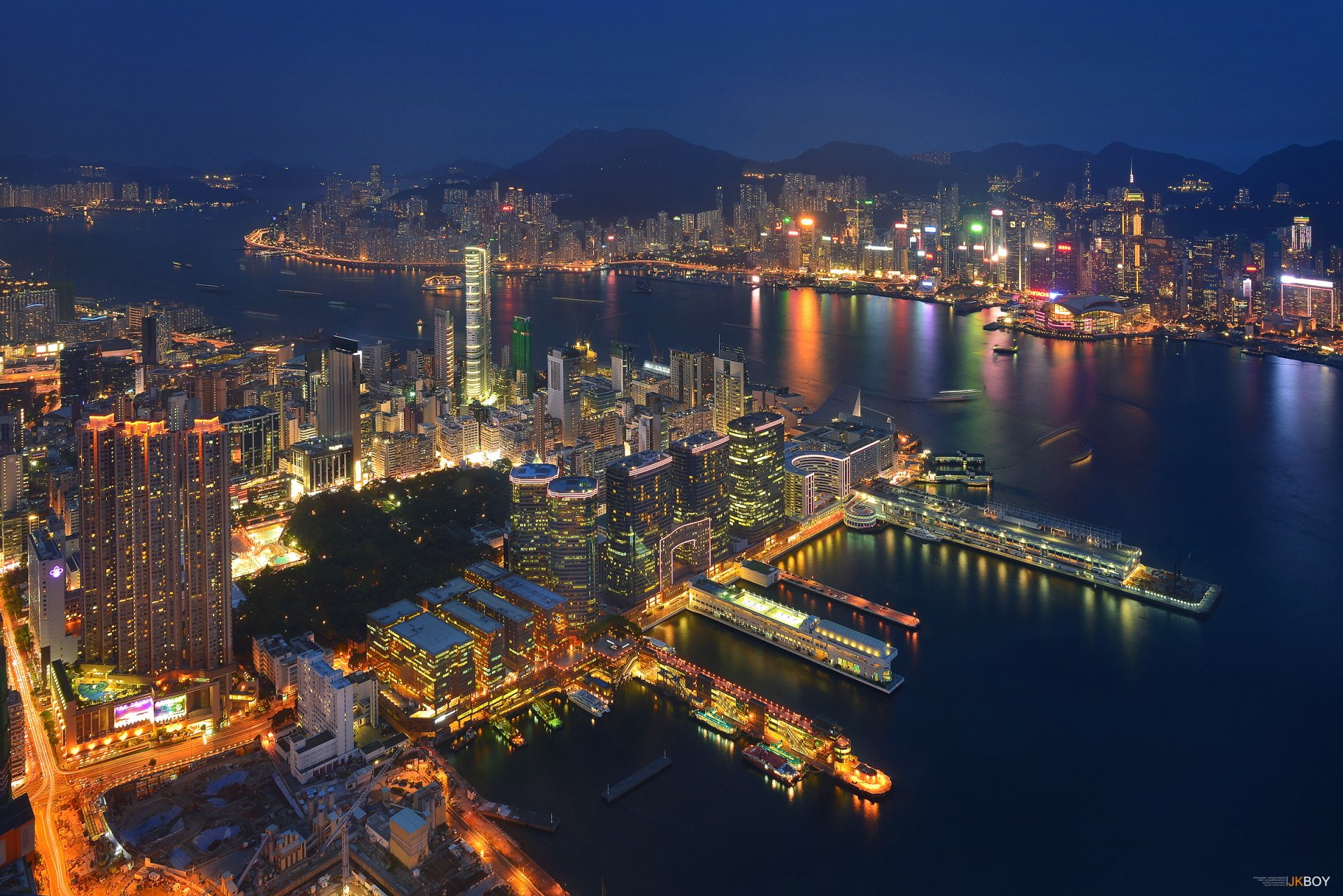 Cities, 1080P, Cityscape, Hong Kong, China, Night, Victoria Harbour, HD Wallpaper
