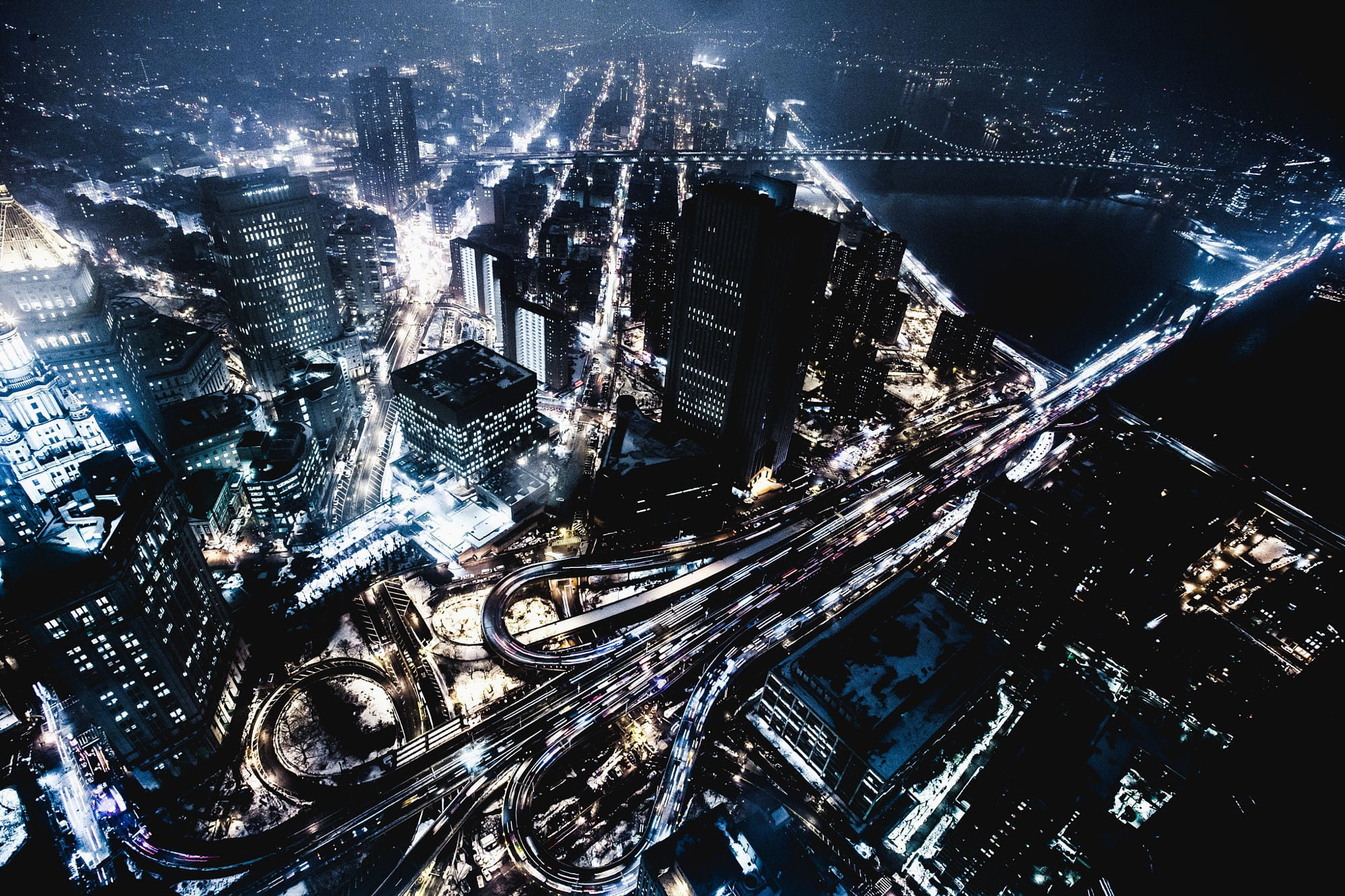 city, financial district, architecture, highway, Shanghai, no people, 1080P, skyscraper, building exterior, New York City, building, modern, cityscape, HD Wallpaper