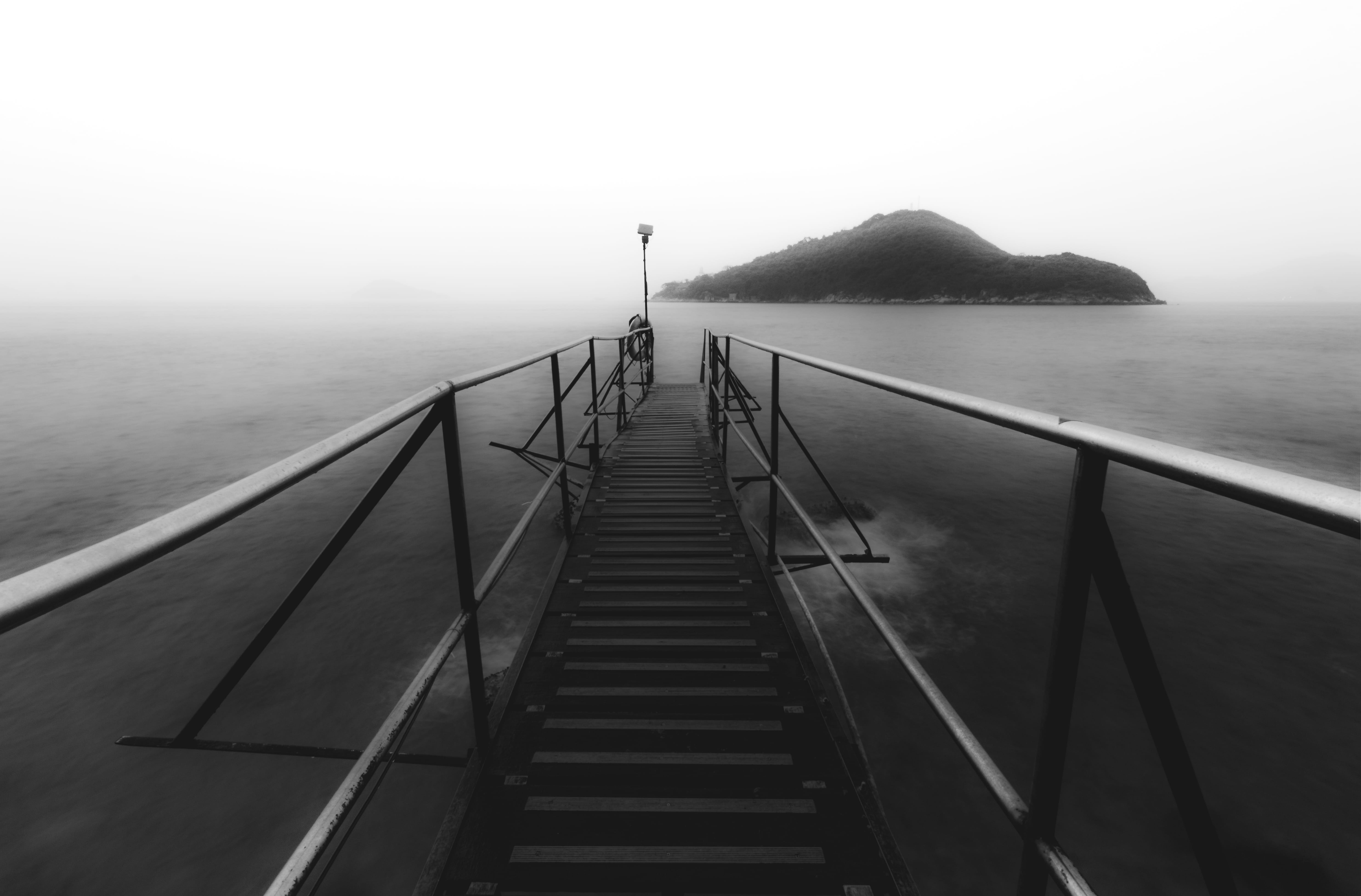 railing, tranquility, day, tranquil scene, hong kong, outdoors, 5K, landscape, non-urban scene, softlight, sea, sai wan swimming shed, shed, view, nature, HD Wallpaper