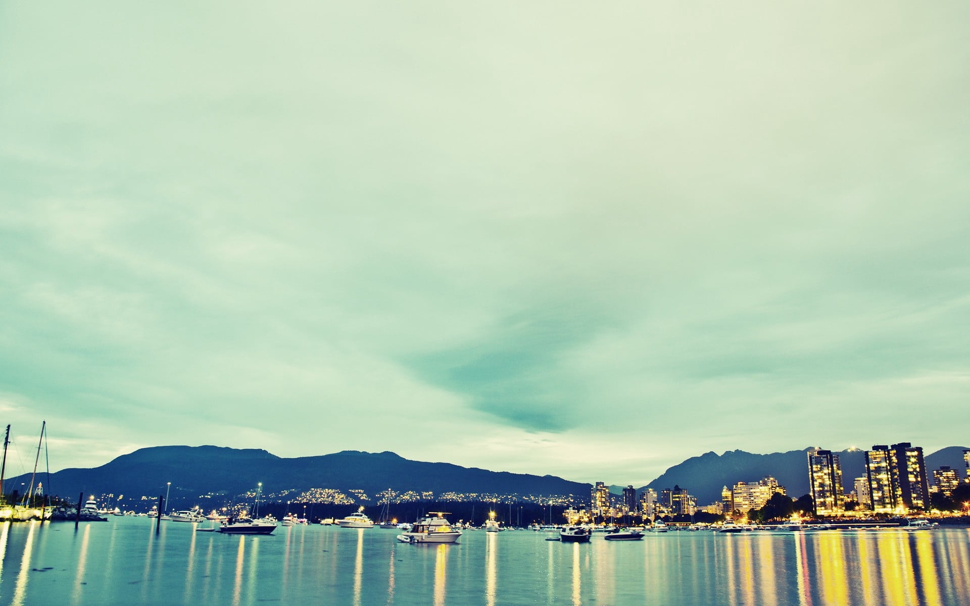 beach, town, water, night, outdoors, asia, city, 1080P, yacht, hong Kong, scenics, reflection, landscape, sailboat, boat, mountain, beauty in nature, dock, HD Wallpaper