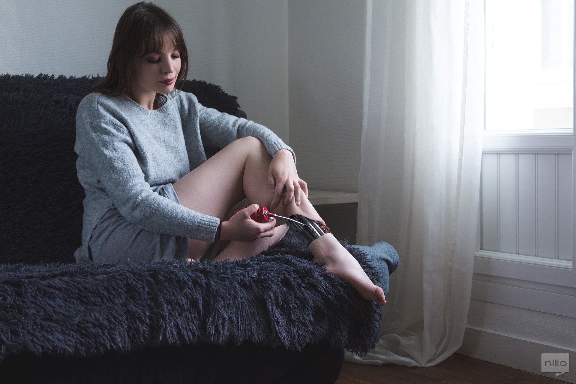 sitting, women, three quarter length, warm clothing, photo manipulation, hairstyle, Niko Photographisme, beautiful woman, robot, clothing, one person, lifestyles, HD Wallpaper