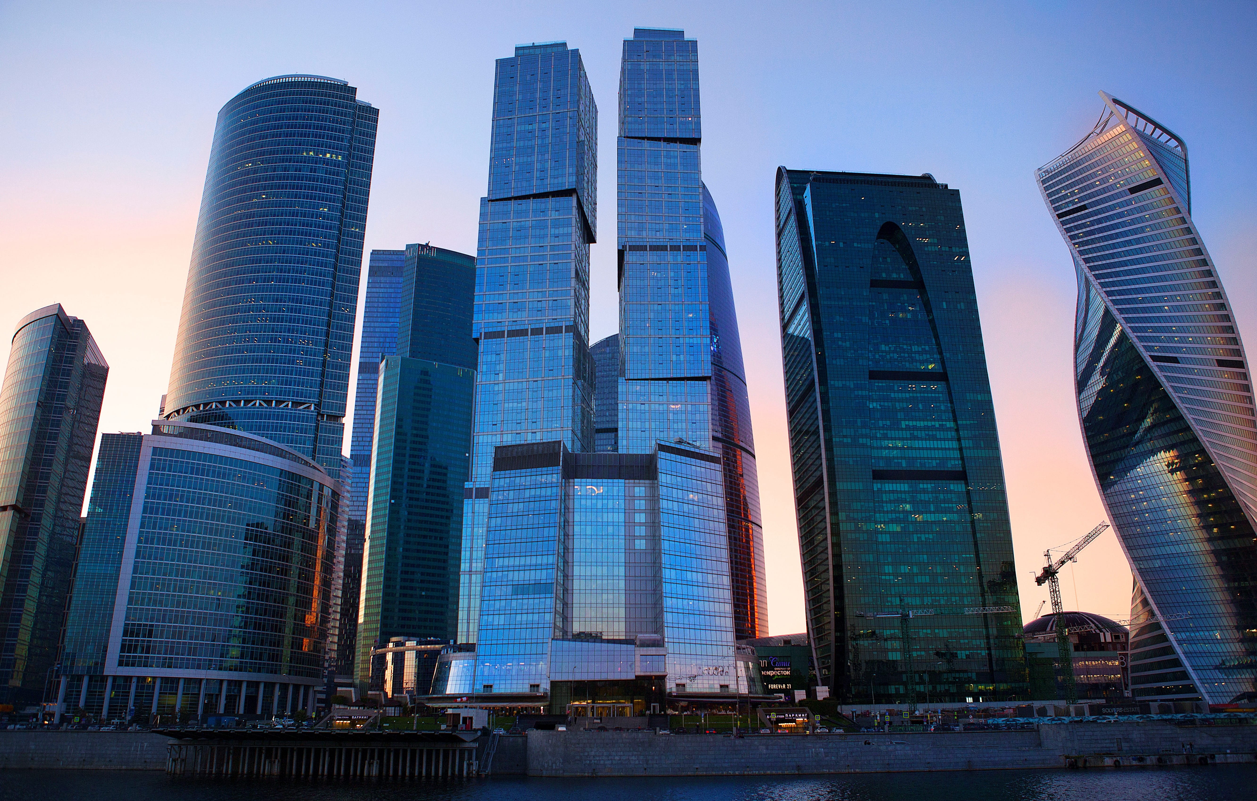 megalopolis, outdoors, evening, urban skyline, built structure, building exterior, the façade of the, landscape, financial district, moscow city, cityscape, HD Wallpaper