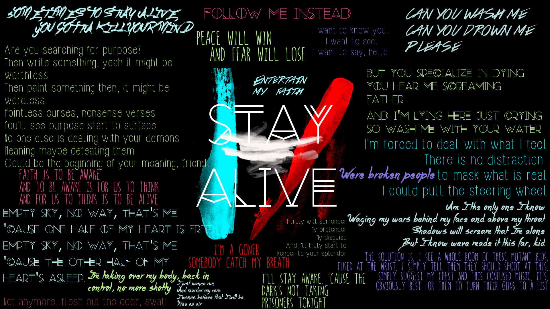 Twenty One Pilots, Music, Collage, Word, Band (Music), 1080P, HD Wallpaper