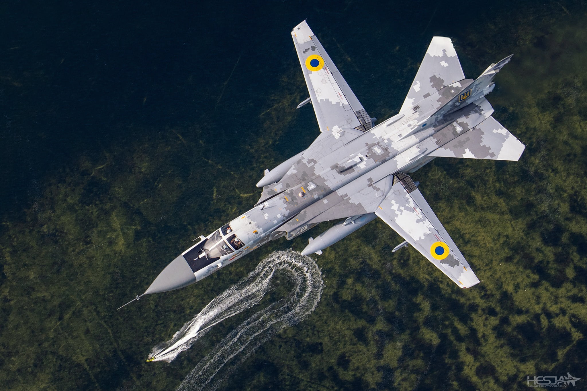 HESJA Air-Art Photography, Cockpit, Lantern, PTB, Bomber, Gdynia Aerobaltic 2019, 1080P, Ukrainian air force, Sea, Wave, Ukraine, Su-24M, HD Wallpaper